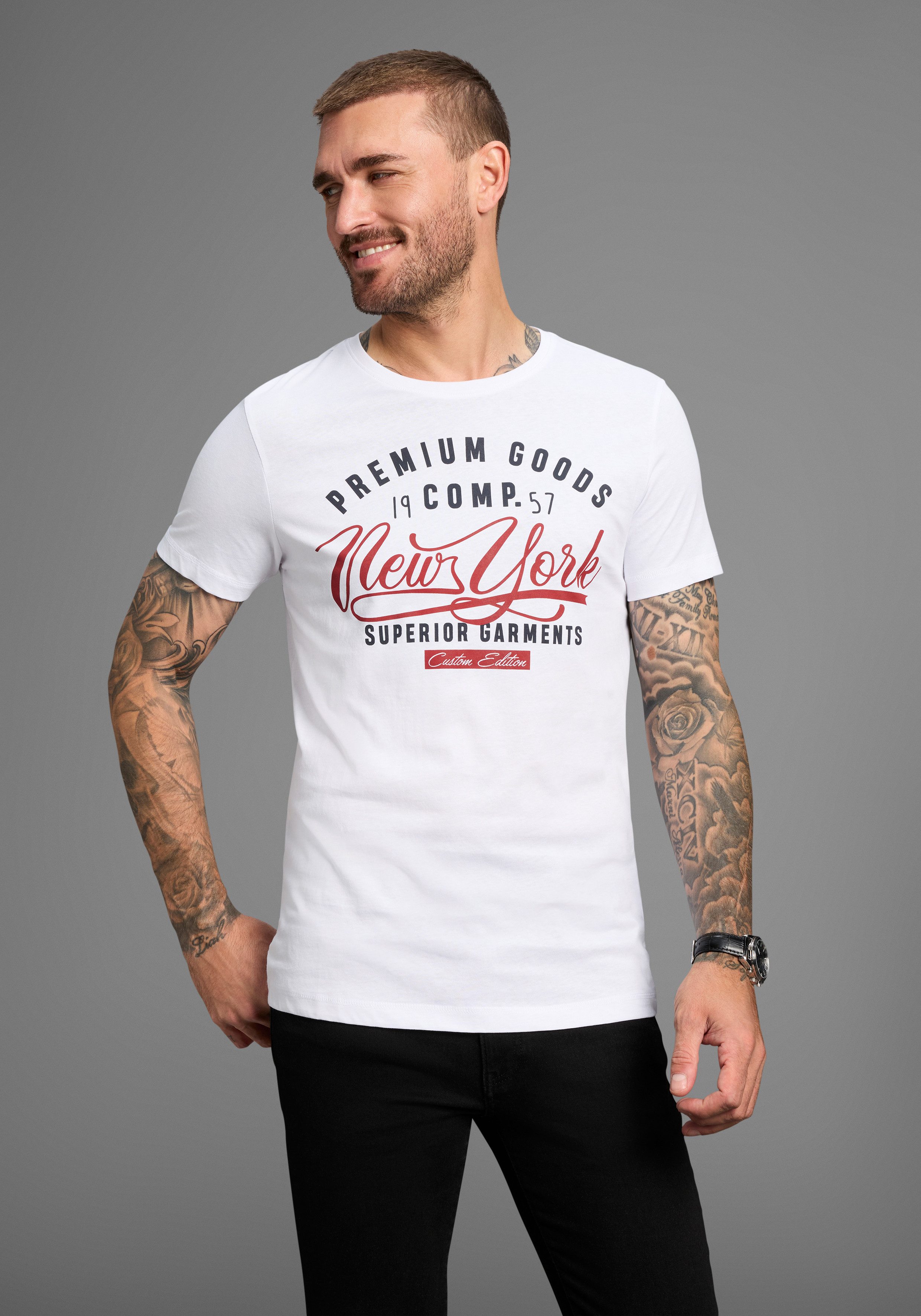 AJC T-Shirt kurzärmelig, schmal geschnitten, mit günstig online kaufen