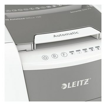 LEITZ Aktenvernichter Office 150, P-4, Partikelschnitt 4x28 mm, Einzelblatt-Einzug/Autofeed, 44 Liter