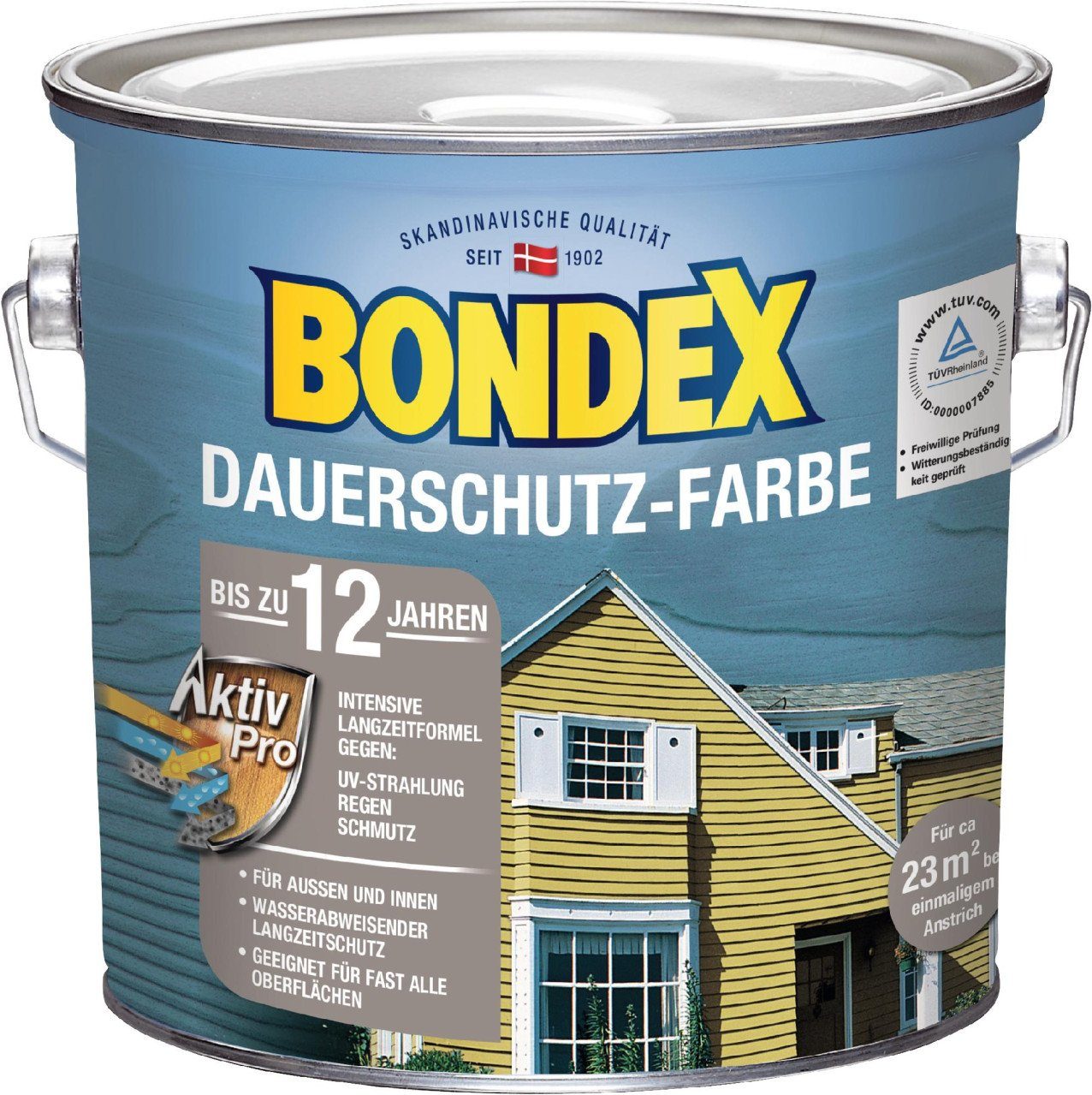 Holzschutzlasur Bondex Dauerschutz-Holzfarbe 2,5 L granitgrau