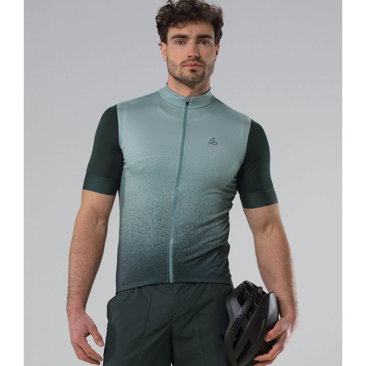 Löffler Radtrikot Men Bike Jersey Full Zip Skys Storm Mid Atmungsaktives und schnelltrocknendes Herren-Radtrikot mit