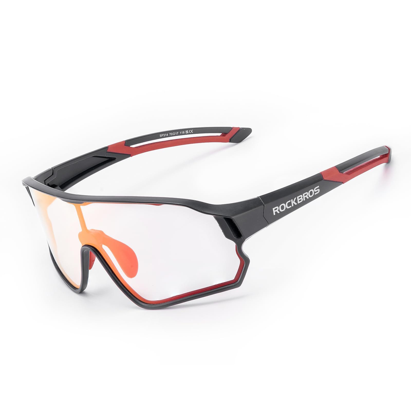 ROCKBROS Fahrradbrille Sportbrille Kinder Jugendliche Outdoor Radfahren TR90 Rahmen, selbsttönend, UV400 Schutz, photochrome Gläser, leicht, rutschfest