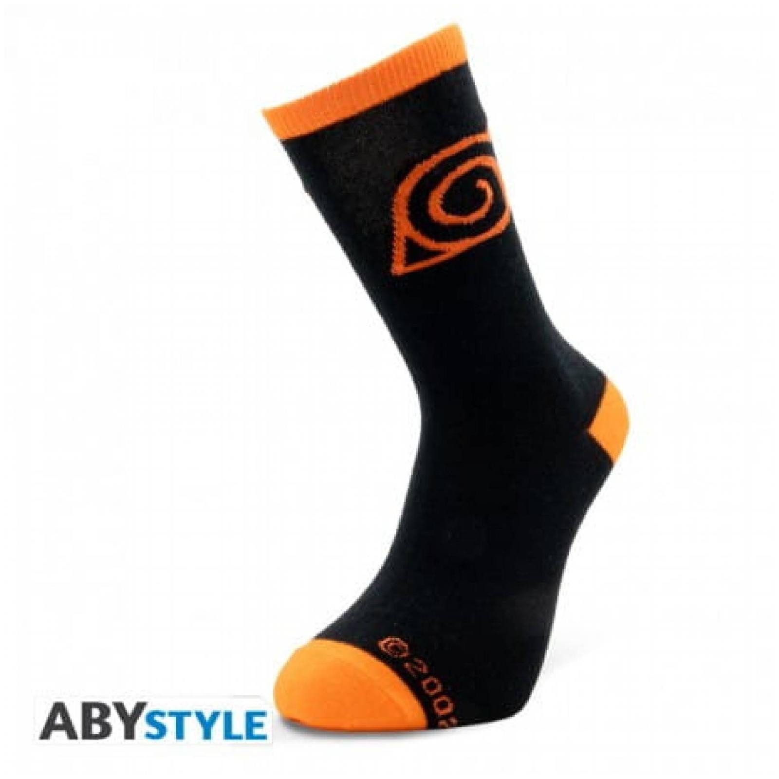 Merchandise-Figur NARUTO SHIPPUDEN - Socks - Black & Orange - Konoha