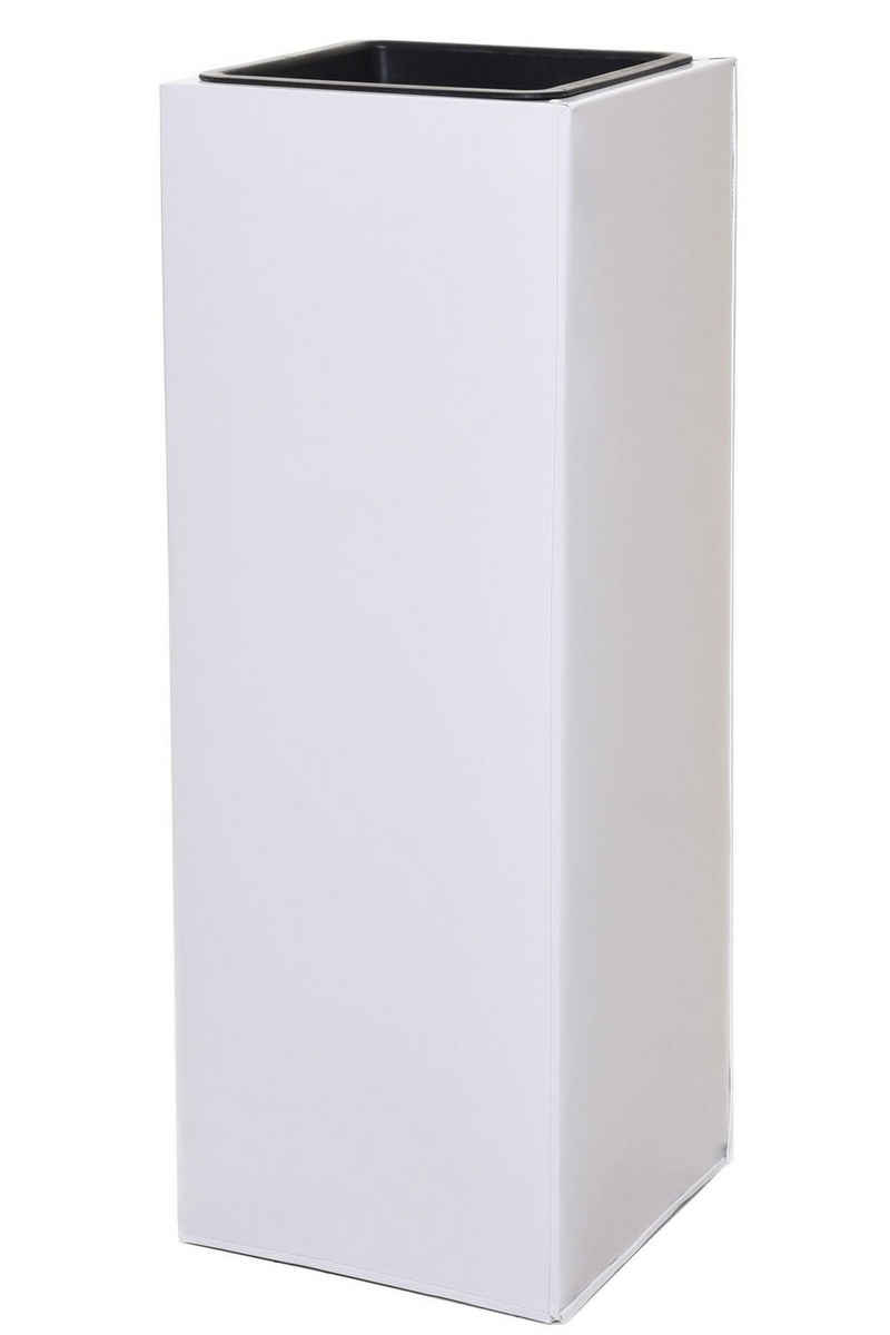 VIVANNO Pflanzkübel Pflanzkübel Blumenkübel Zink "Block", Weiß - 24x24x65 cm (mit