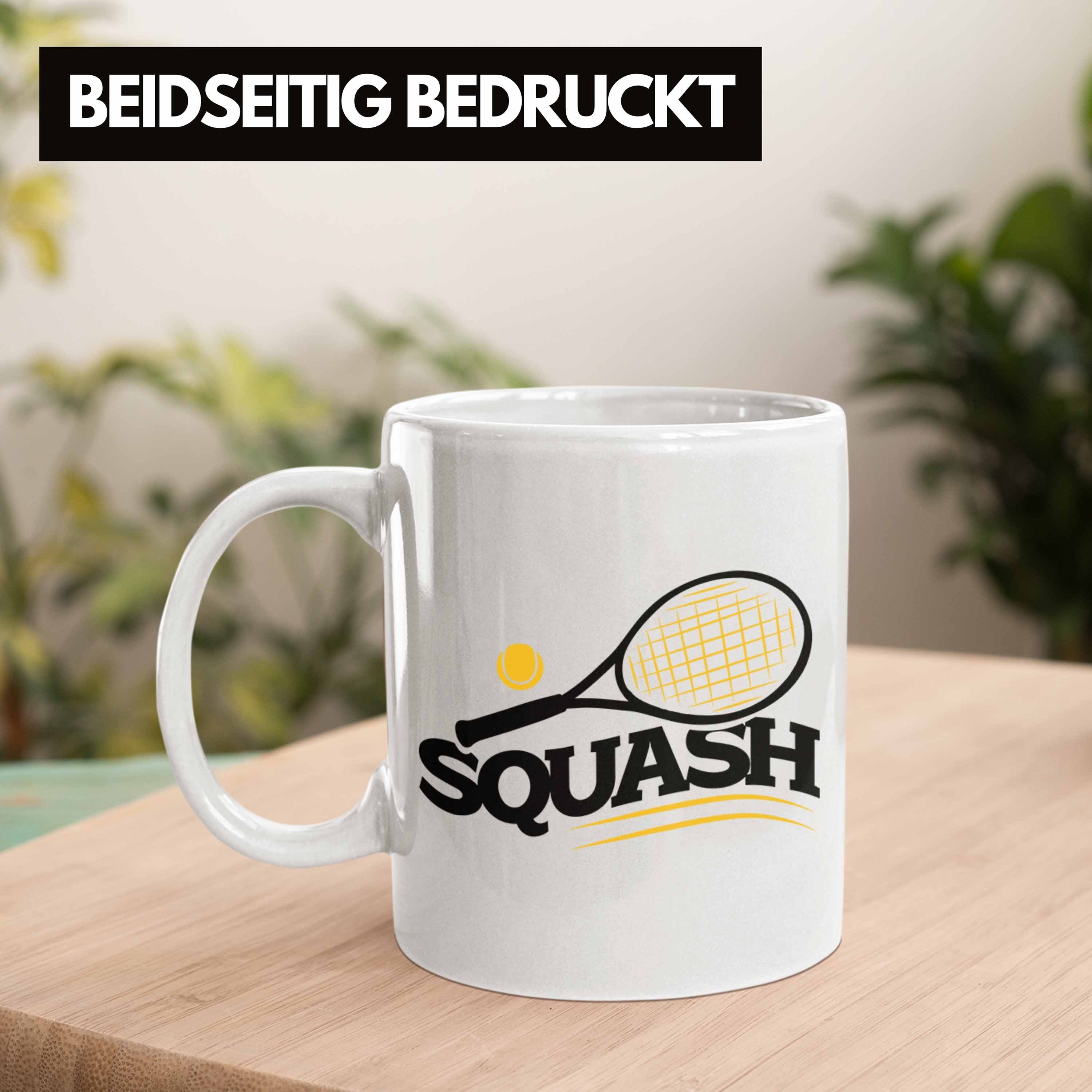 Geschenk Squash-Tasse Trendation für Lustige Squash-Spieler Tasse Weiss