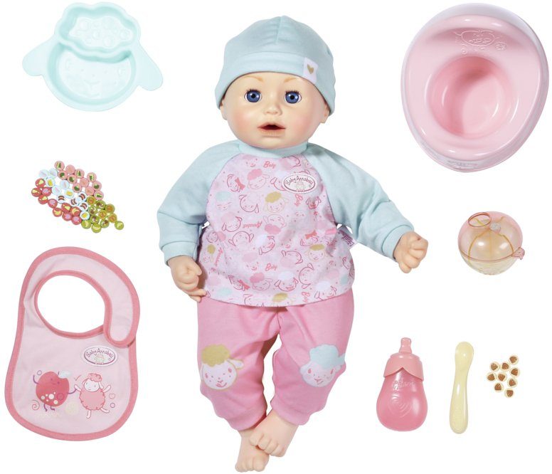 Baby Annabell Babypuppe »Annabell Fütterspaß, 43 cm«, mit Schlafaugen und  Sound