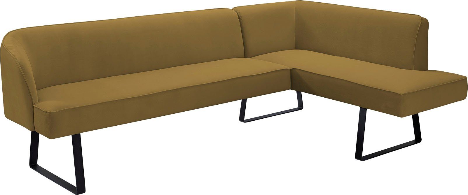 exxpo - sofa fashion Eckbank Americano, mit Keder und Metallfüßen, Bezug in verschiedenen Qualitäten