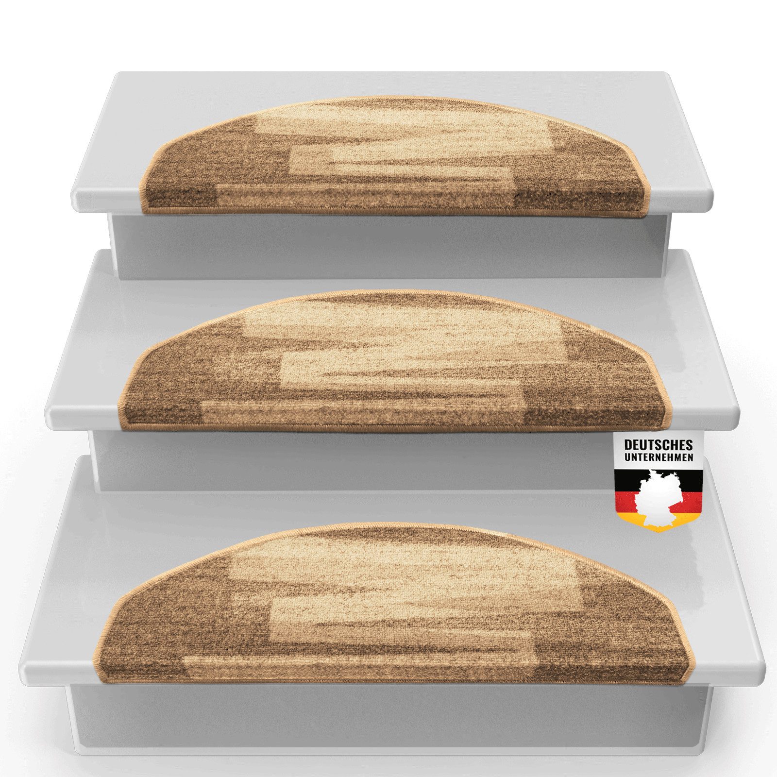Floordirekt Stufenmatte Via Veneto, Erhältlich in vielen Farben & Größen, Treppenschutz, Halbrund, Höhe: 8,5 mm