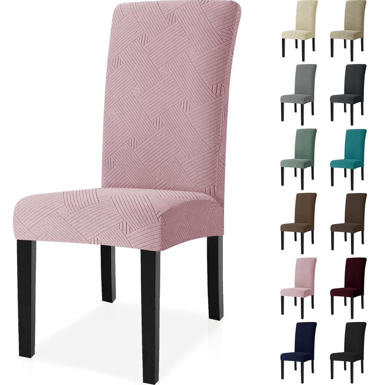 LuxusKollektion Stuhlbezug Stuhlhussen Elastisch Waschbar 2er Set Bankett Hochzeit Rosa 2er Set