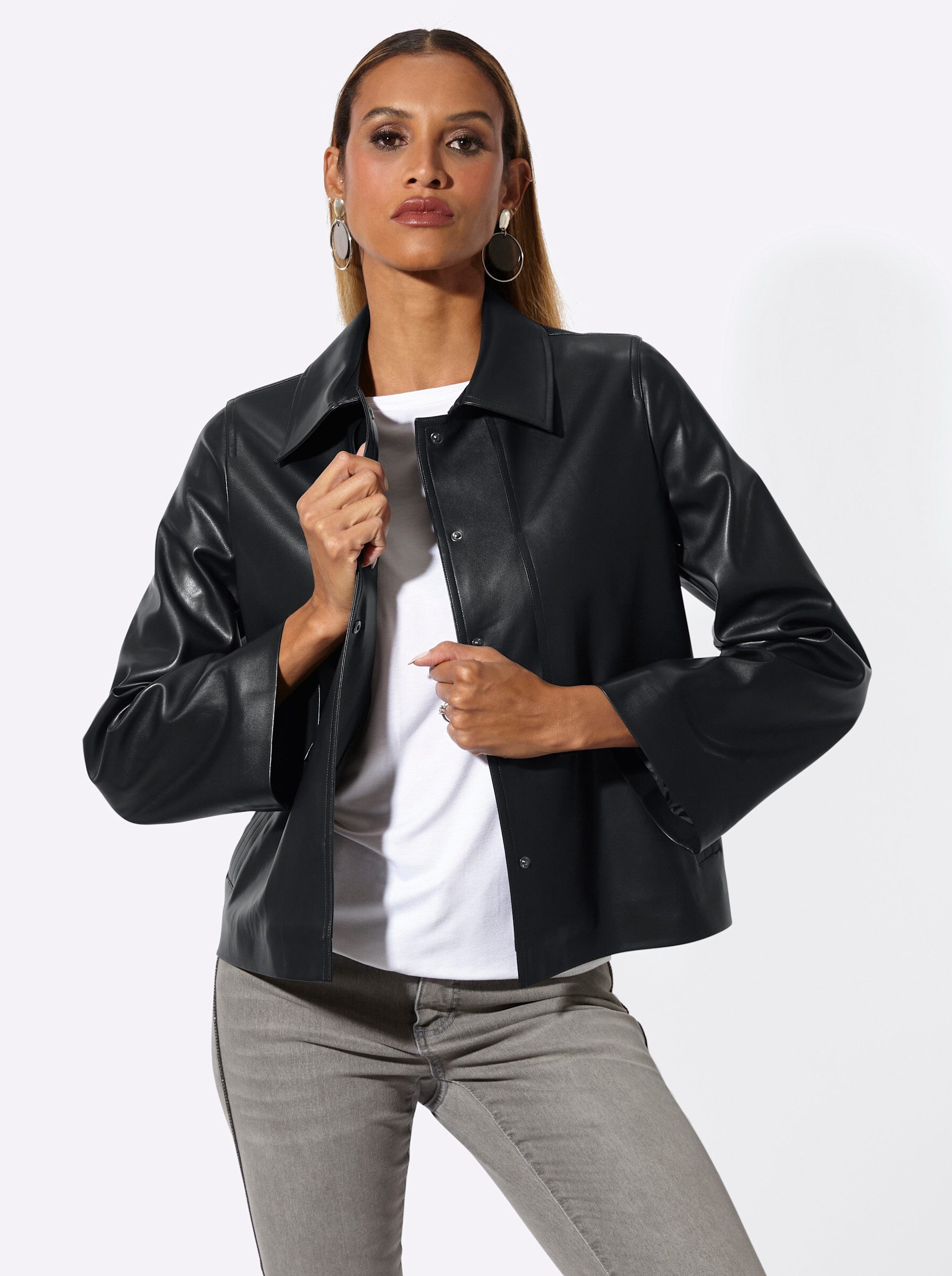 Shirtjacke Indoor-Jacke Langarm