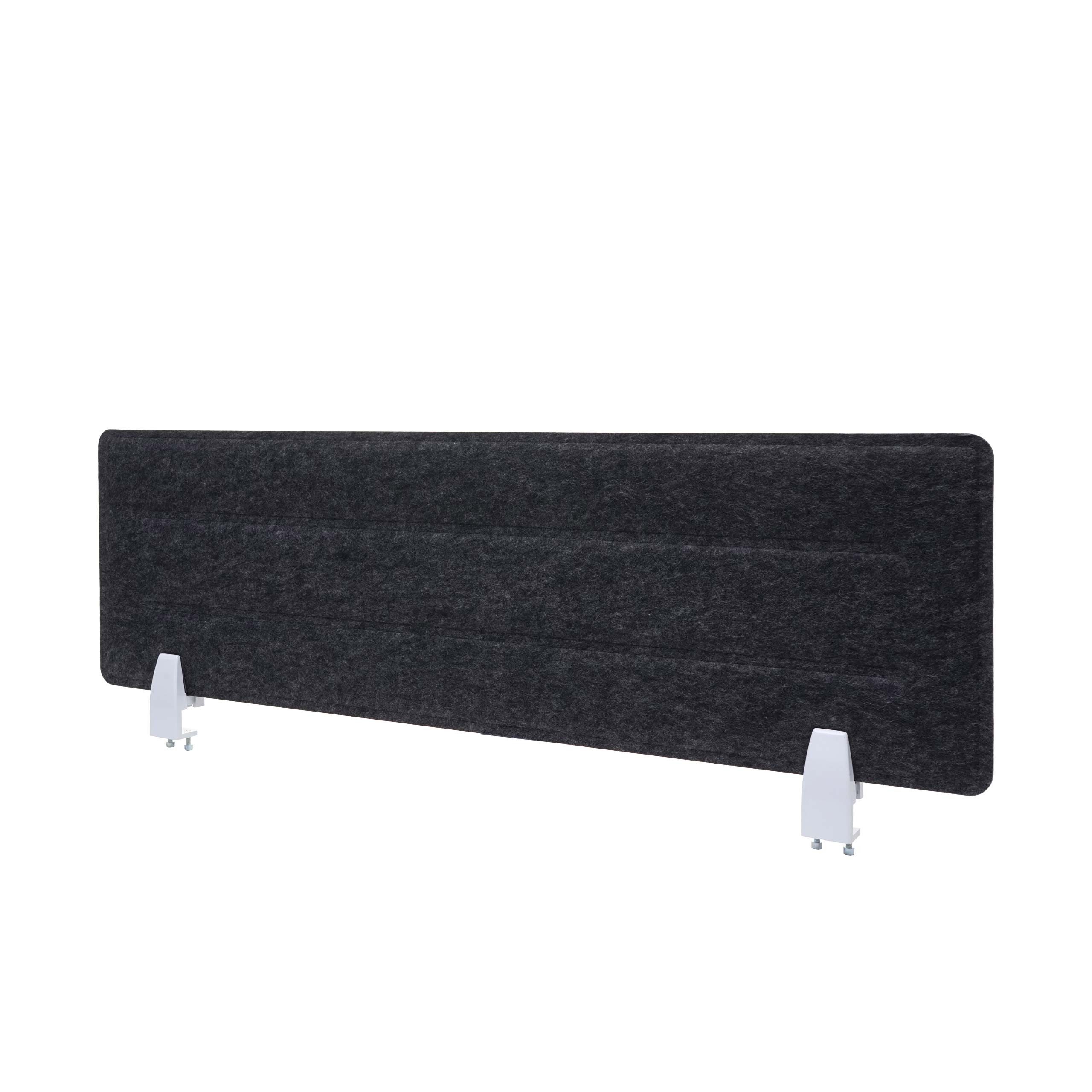 PROREGAL® Sichtschutzbefestigung Tischtrennwand 30x100x1cm Schallschutz Stoff mit Prägung Schwarz