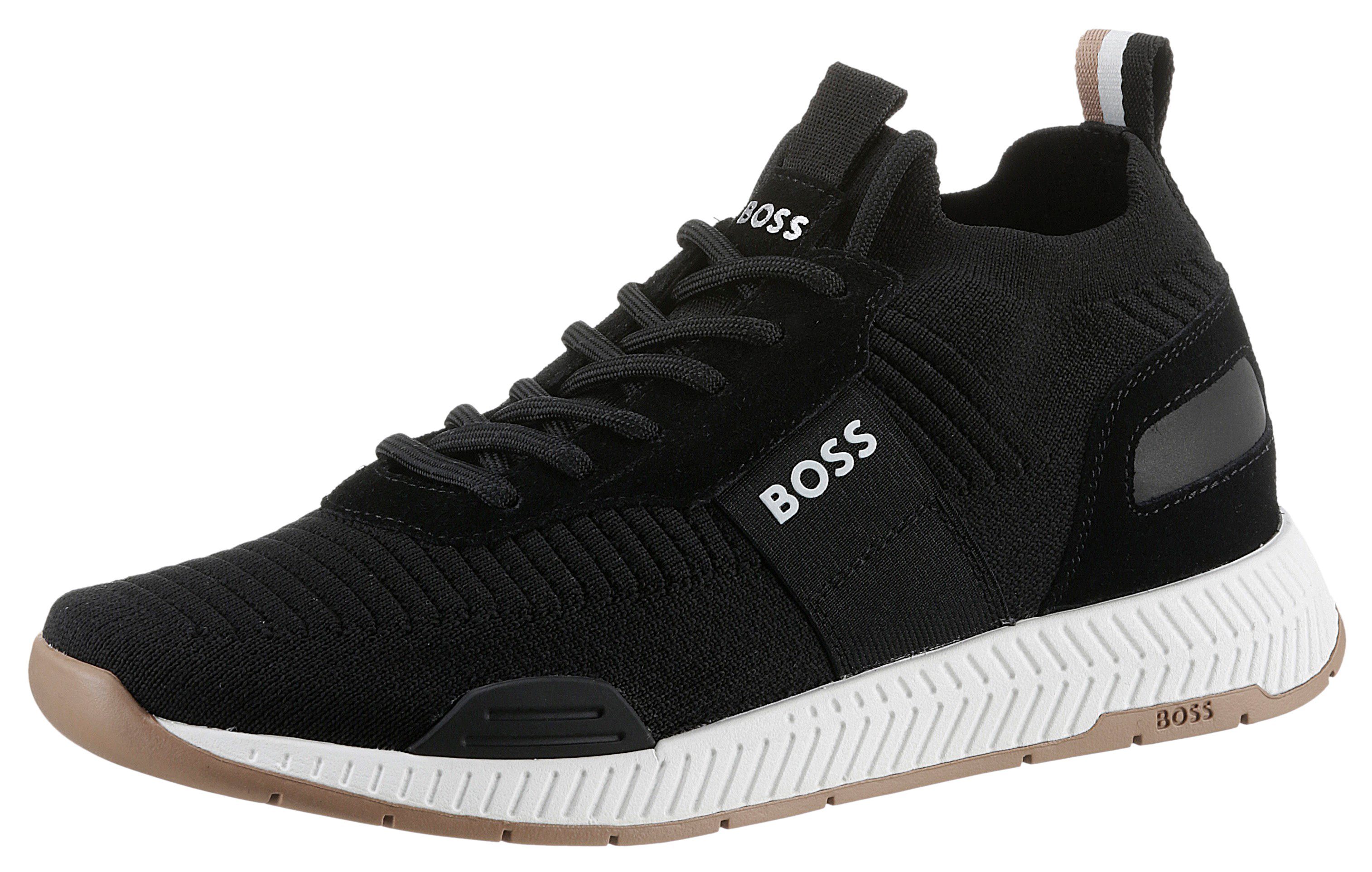 BOSS Titanium_Runn Slip-On Sneaker mit elastischem Einstieg schwarz