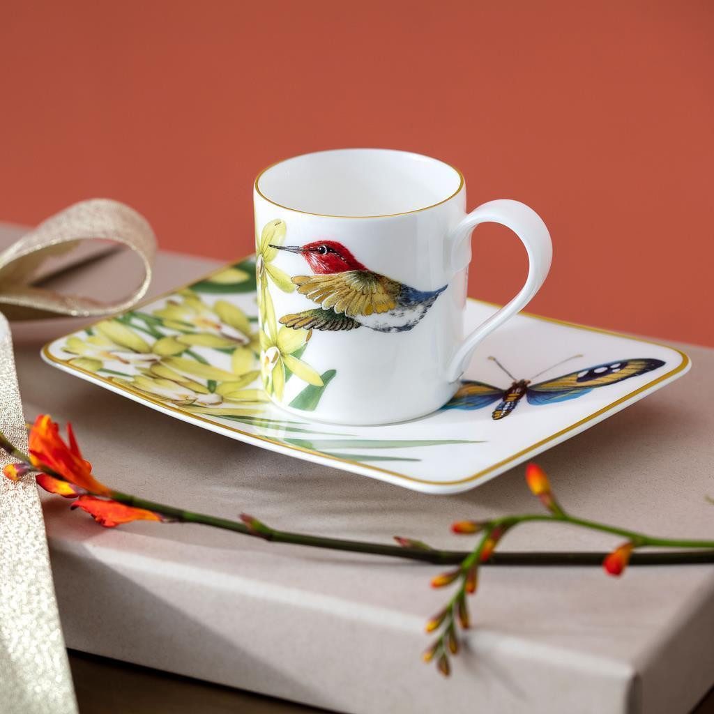 Villeroy & Boch Tasse Amazonia Kaffeetassen mit Untertassen 210 ml, 12-tlg., Porzellan