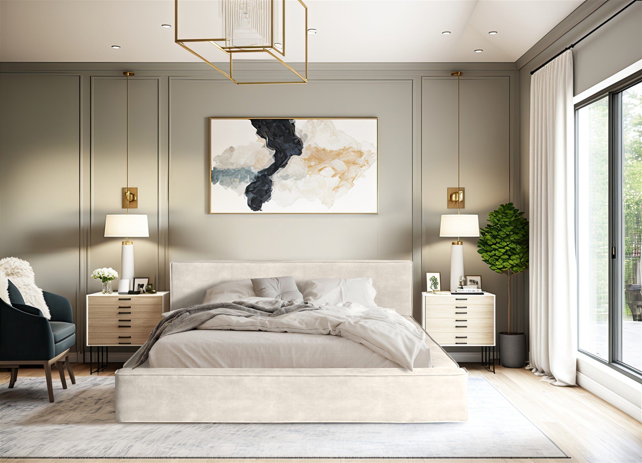 Fun Möbel Polsterbett Schlafzimmerbett OMAHA in günstig online kaufen