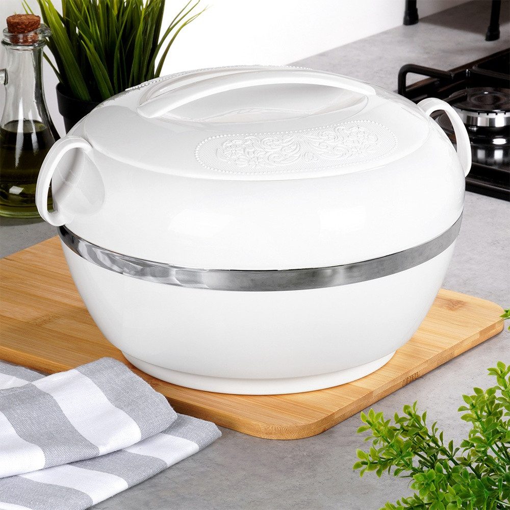 Orion Group Thermoschüssel DELUXE und Edelstahl mit Tragegriff, Kunststoff, Edelstahl, 5L, leicht zu reinigen, für Speisen – Bild 2 von 5