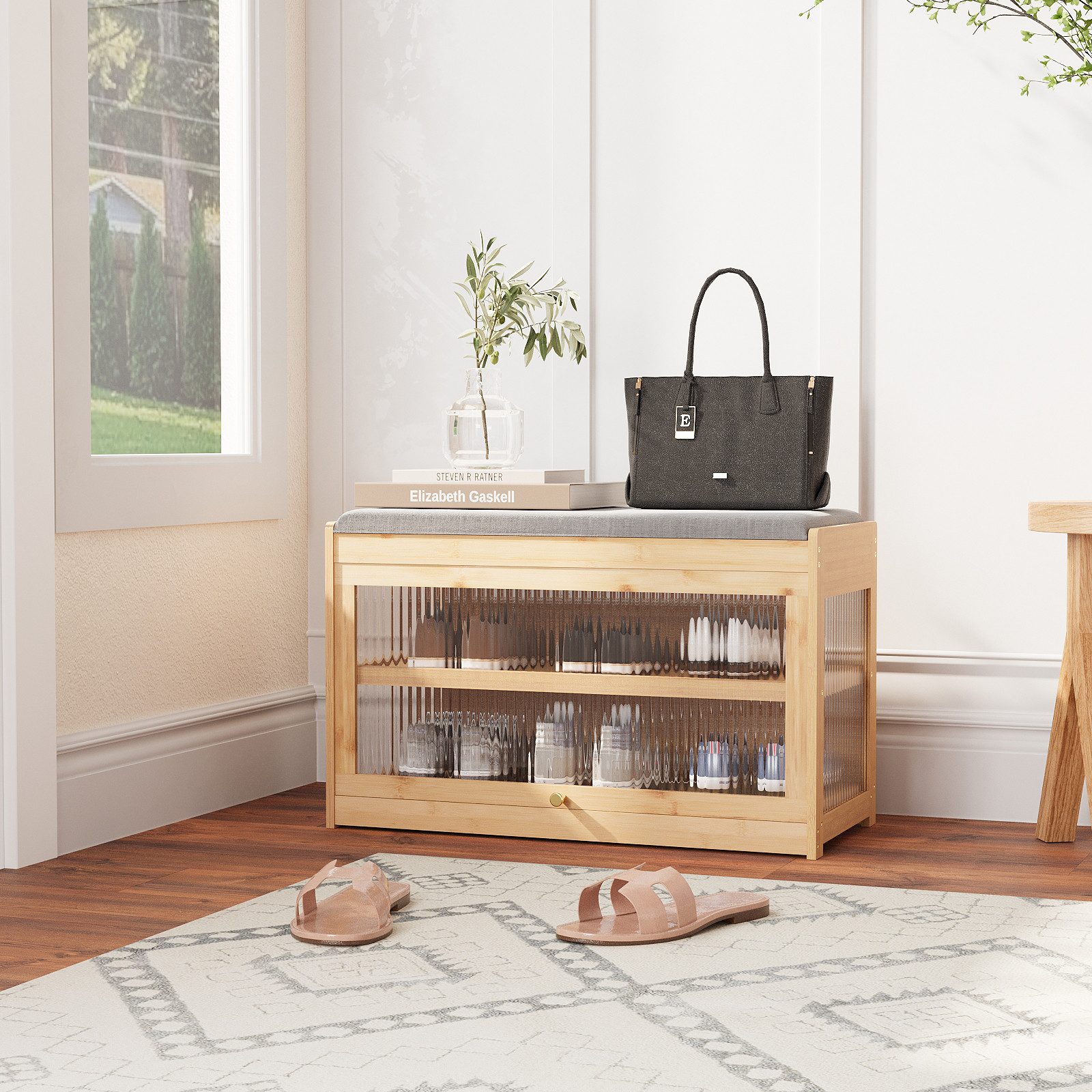 Puluomis Schuhbank mit Sitzfläche Gepolsterter Sitzbank günstig online kaufen