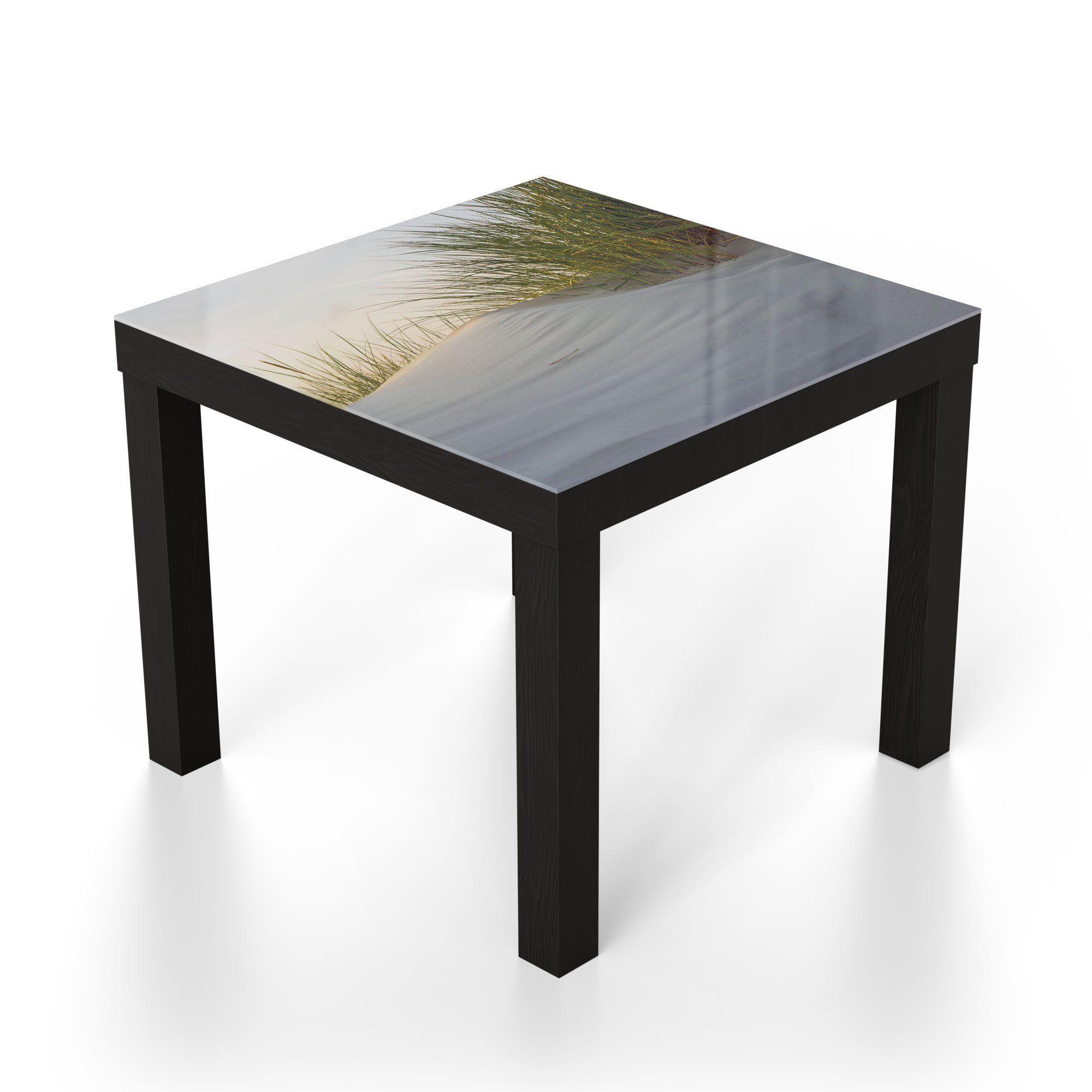 Glastisch mit DEQORI Schwarz Beistelltisch Glas Couchtisch modern Dünengras', 'Düne