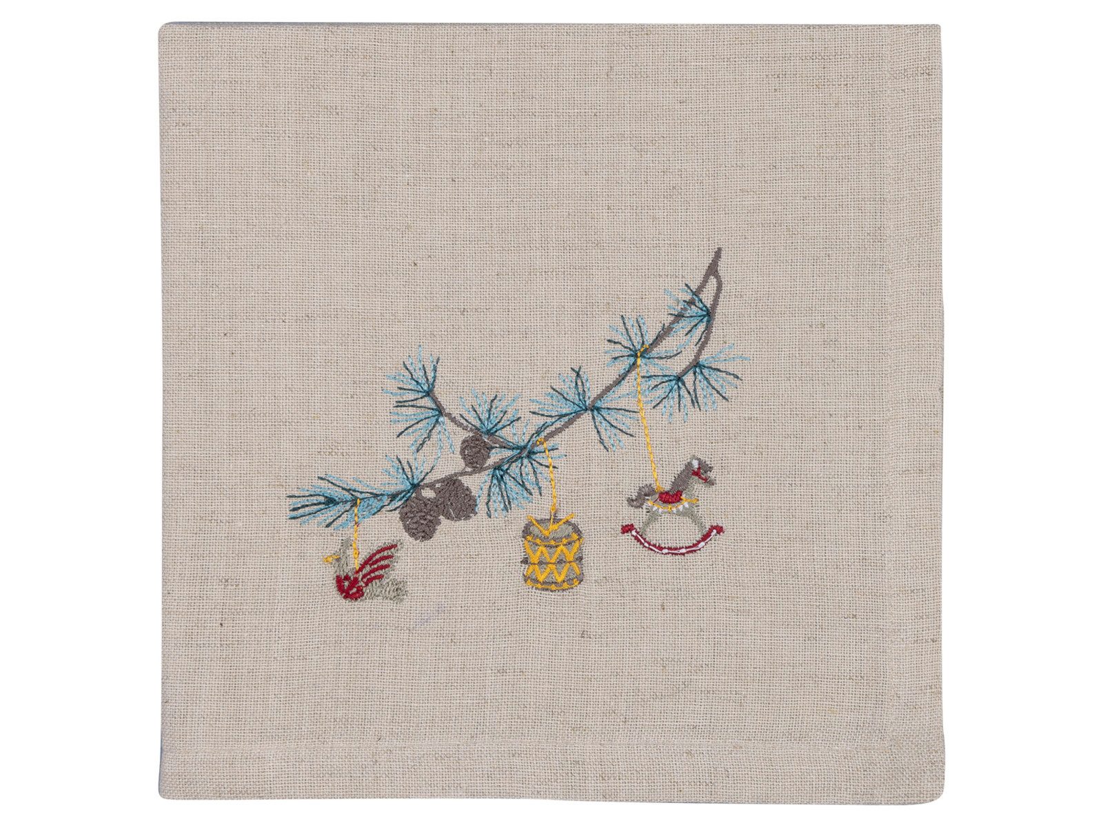 Greengate Stoffserviette Xmas Stoffserviette bedruckt grey 40x40cm