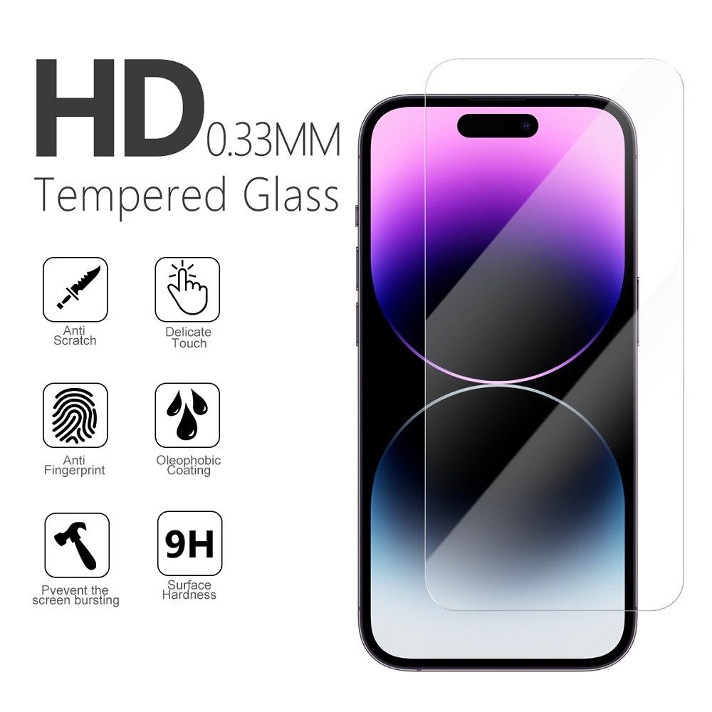 OLi Displayschutzglas 3 X Stück für IPhone 16 Pro Max Panzer Schutz Displayschutzglas für IPhone 16 Pro Max, Spar-Set, 3 Stück, Kratzerfest, Anti-Fingerabdruck