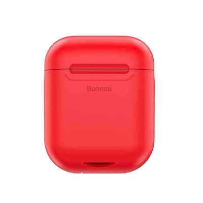 Baseus Kopfhörer-Schutzhülle »Baseus AirPods Wireless Charger Rot Case Silikon Schutztasche mit QI Induktives Laden für Apple AirPods Kopfhörer«