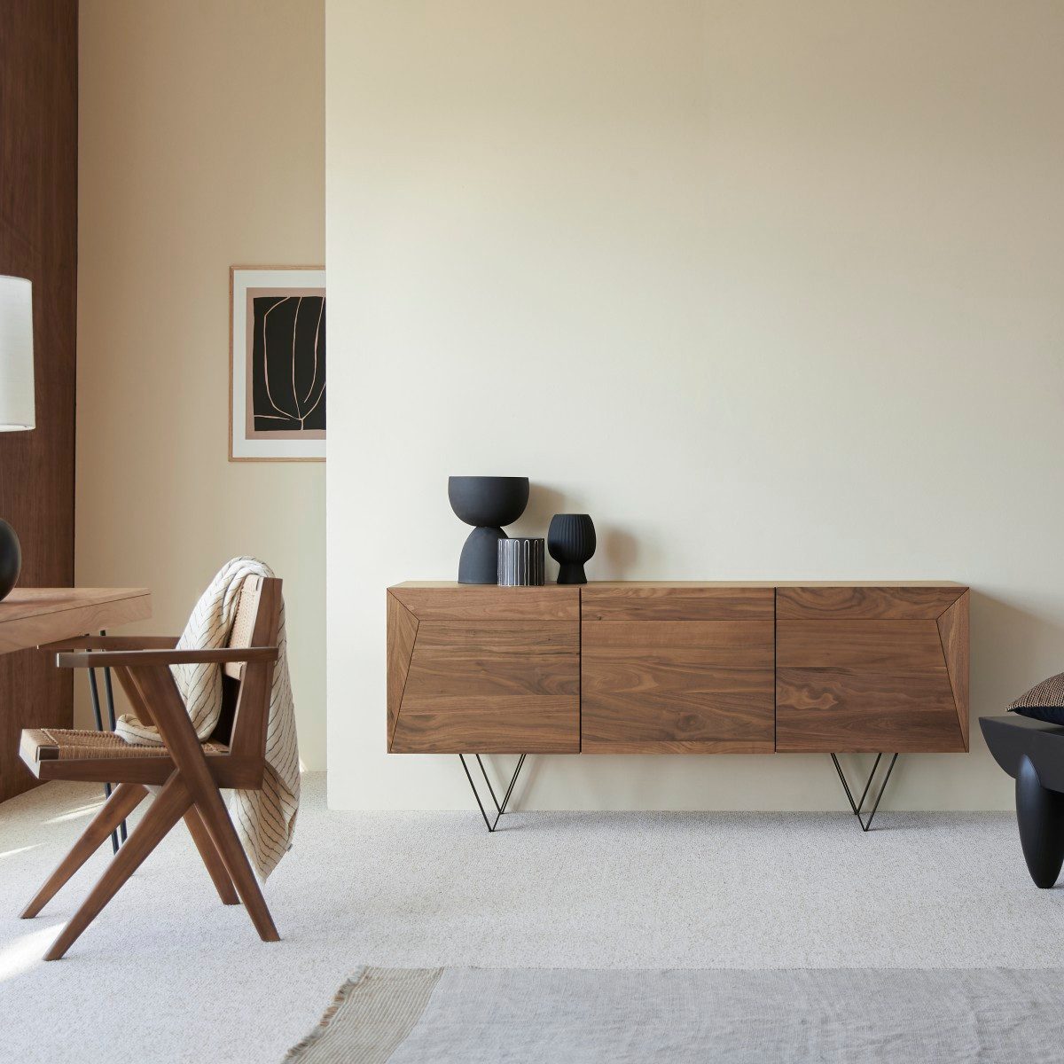 Tikamoon Sideboard Anrichte aus Nussbaumholz 175 Metric