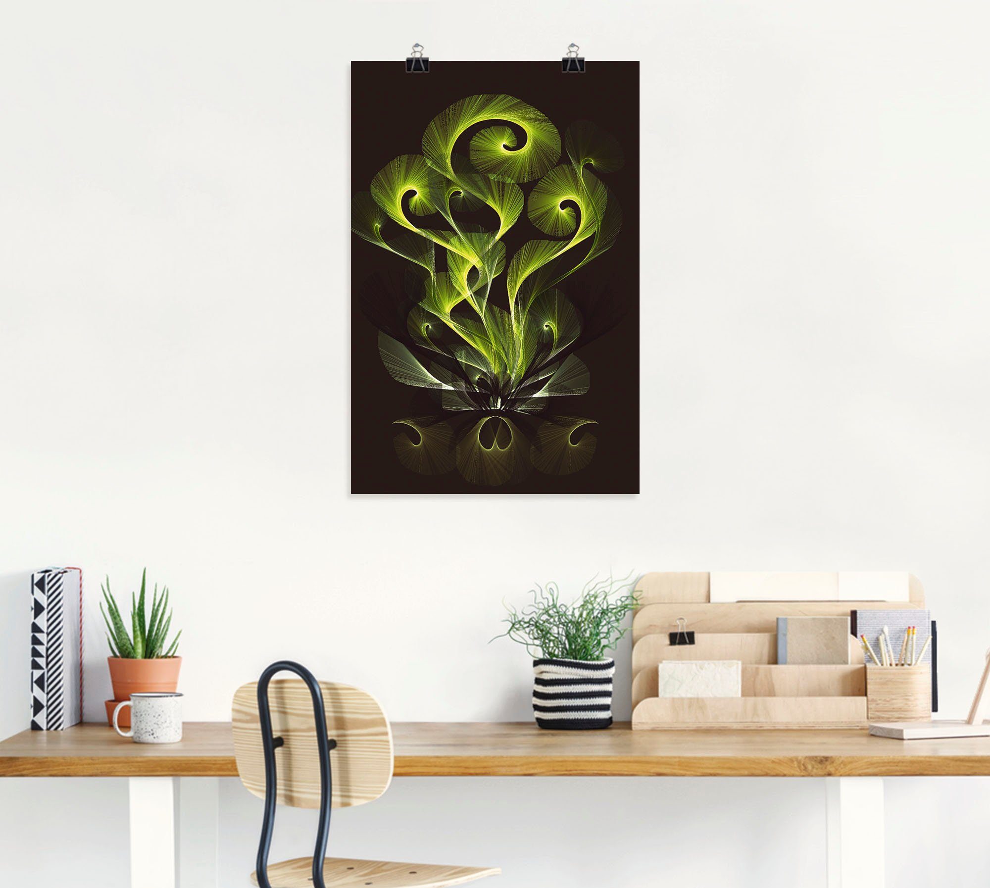 Artland Wandbild »Leuchtfarn filigran«, klassische Fantasie (1 Stück), in vielen Größen & Produktarten - Alubild / Outdoorbild für den Außenbereich, Leinwandbild, Poster, Wandaufkleber / Wandtattoo auch für Badezimmer geeignet-HomeTrends