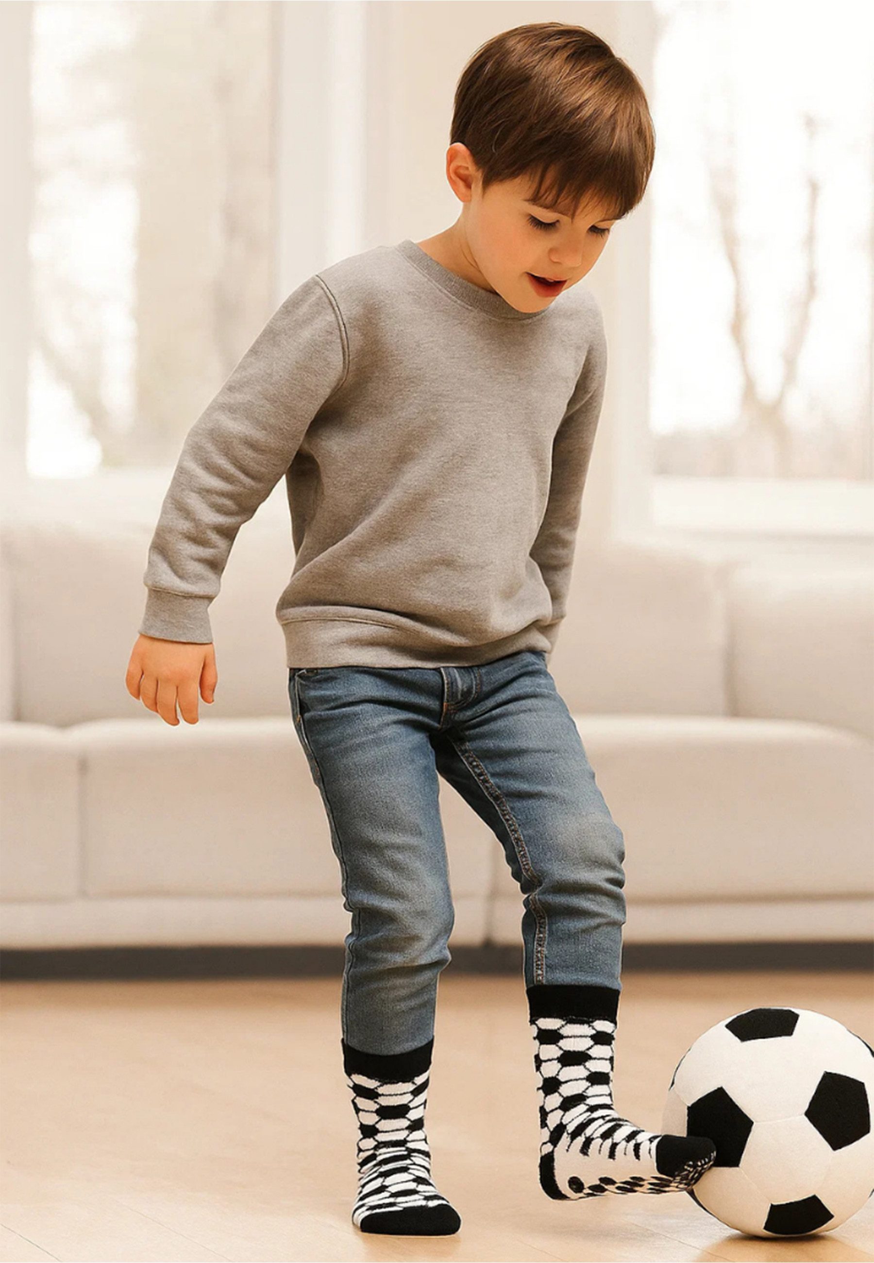 Yuhu ABS-Socken Jungen Fußball-Stoppersocken 3er Pack mit ABS-Sohle (3-Paar)