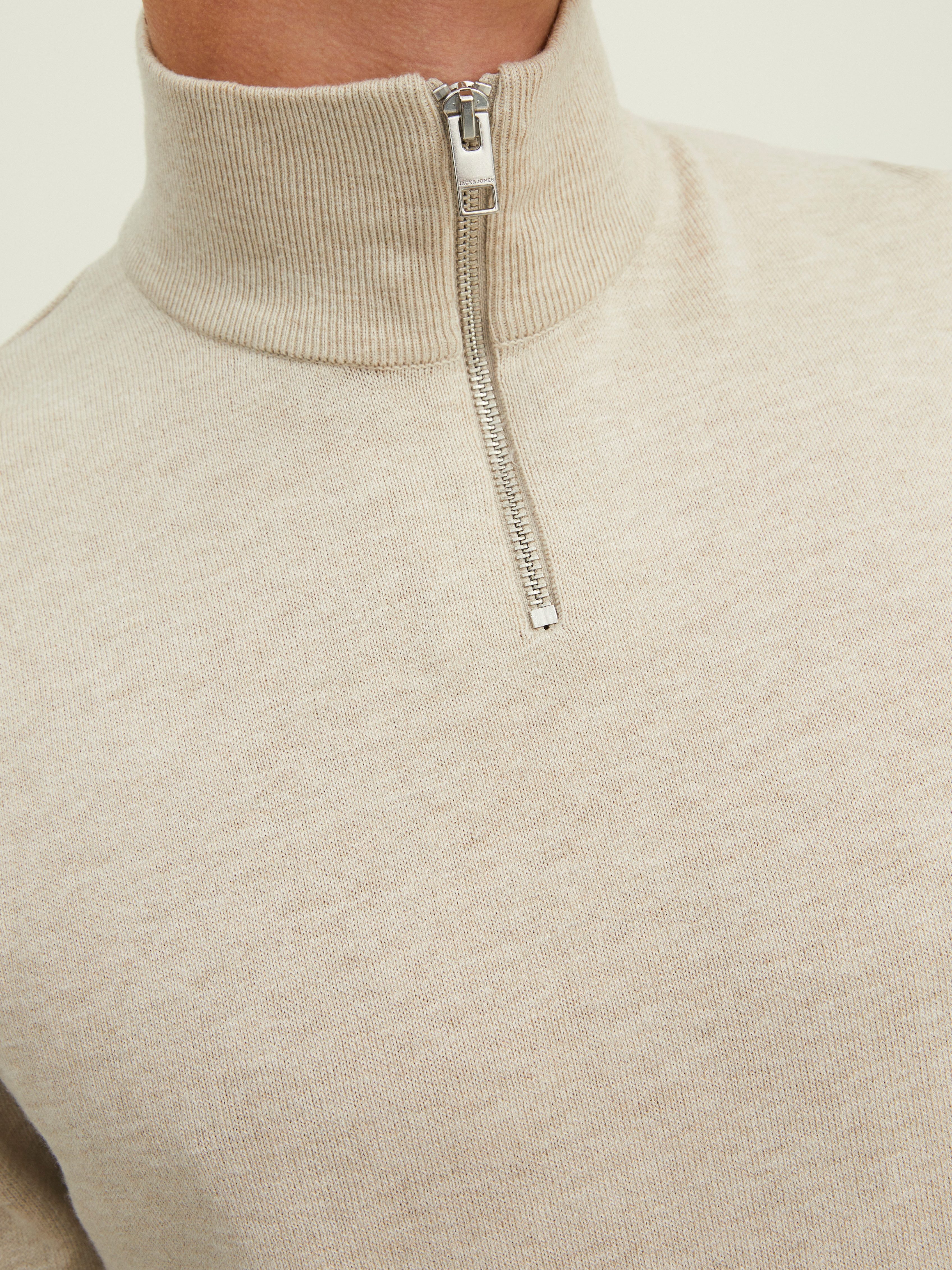 Jack & Jones Strickpullover EMIL KNIT HALF ZIP mit kurzem Reißverschluss im Troyer-Look
