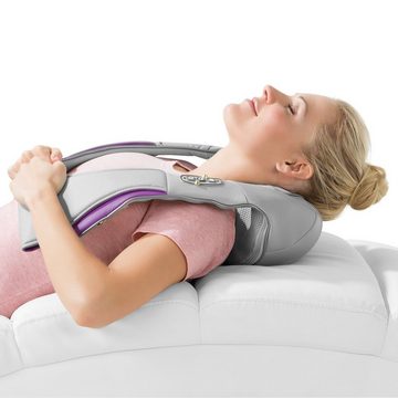 VITALmaxx Shiatsu-Massagekissen Nacken & Rückenmassage - Wäremefunktion - 2-tlg. - grau/lila, 2-tlg., Shiatsu-Massagegerät Nacken