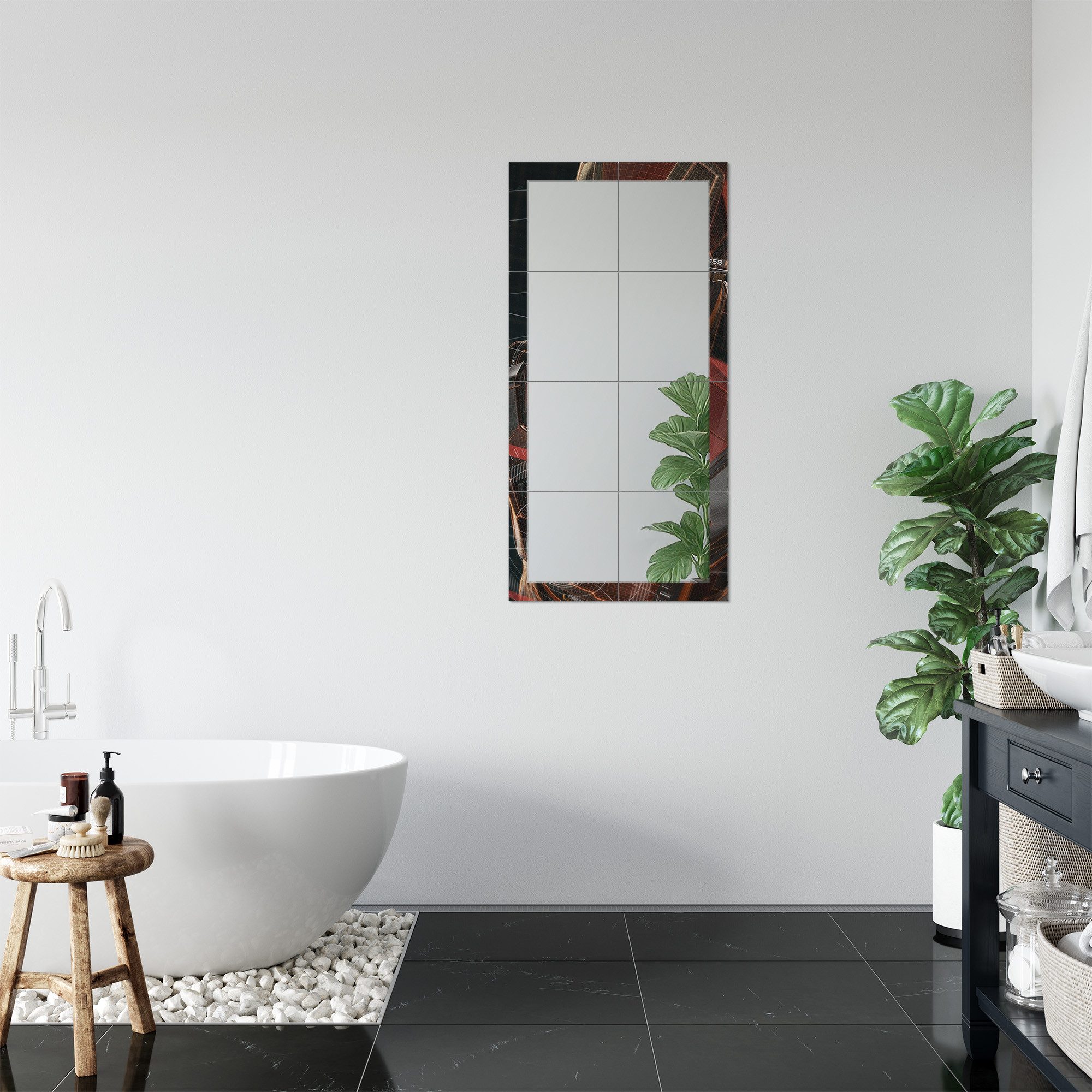 DEQORI Wandspiegel 'Legendäre Iron Man Anzug', Spiegelfliesen Puzzle Wand Spiegel Wohnzimmer Spiegelwand Flur groß