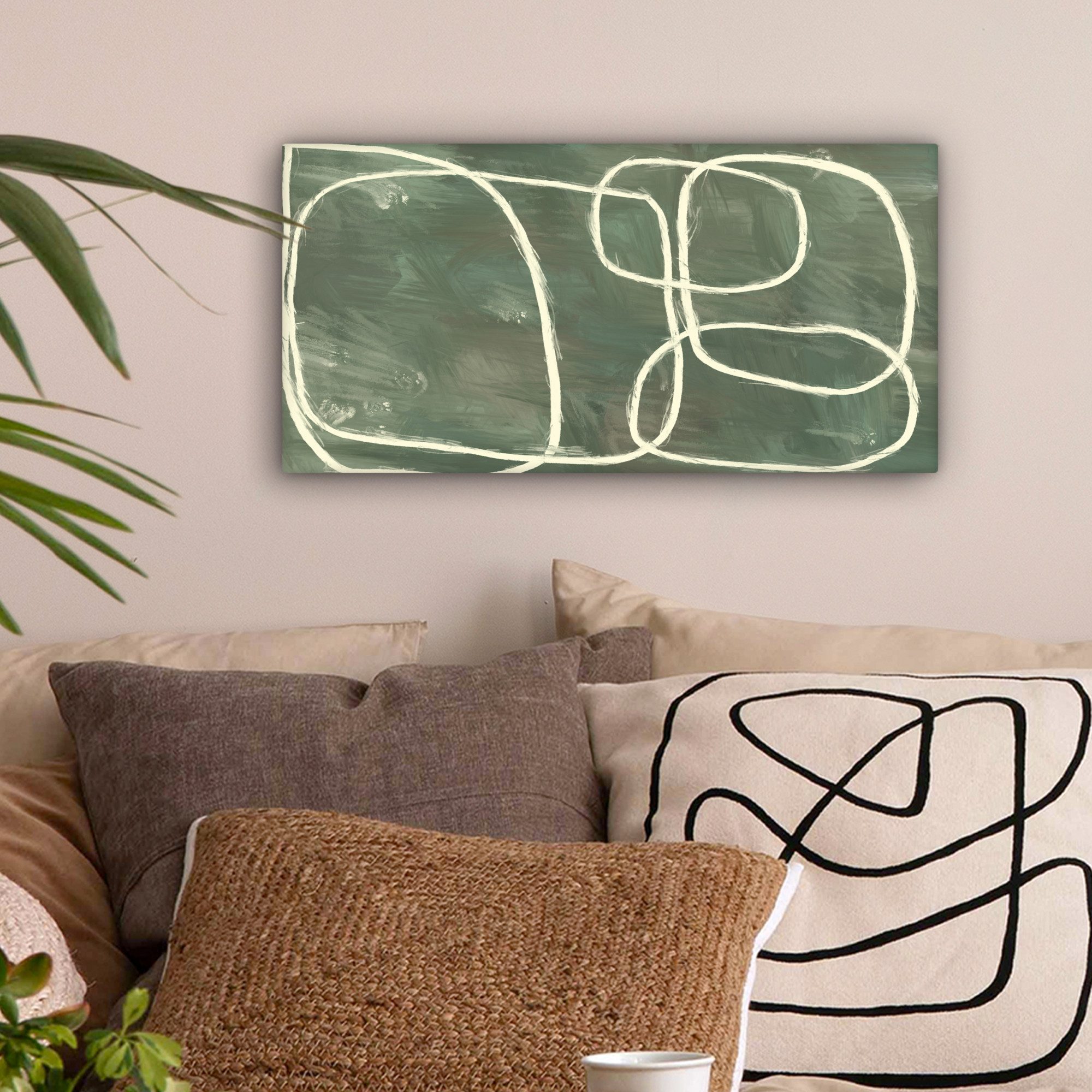 OneMillionCanvasses® Leinwandbild Panorama Abstrakt - Grün - Kunst - Modern günstig online kaufen