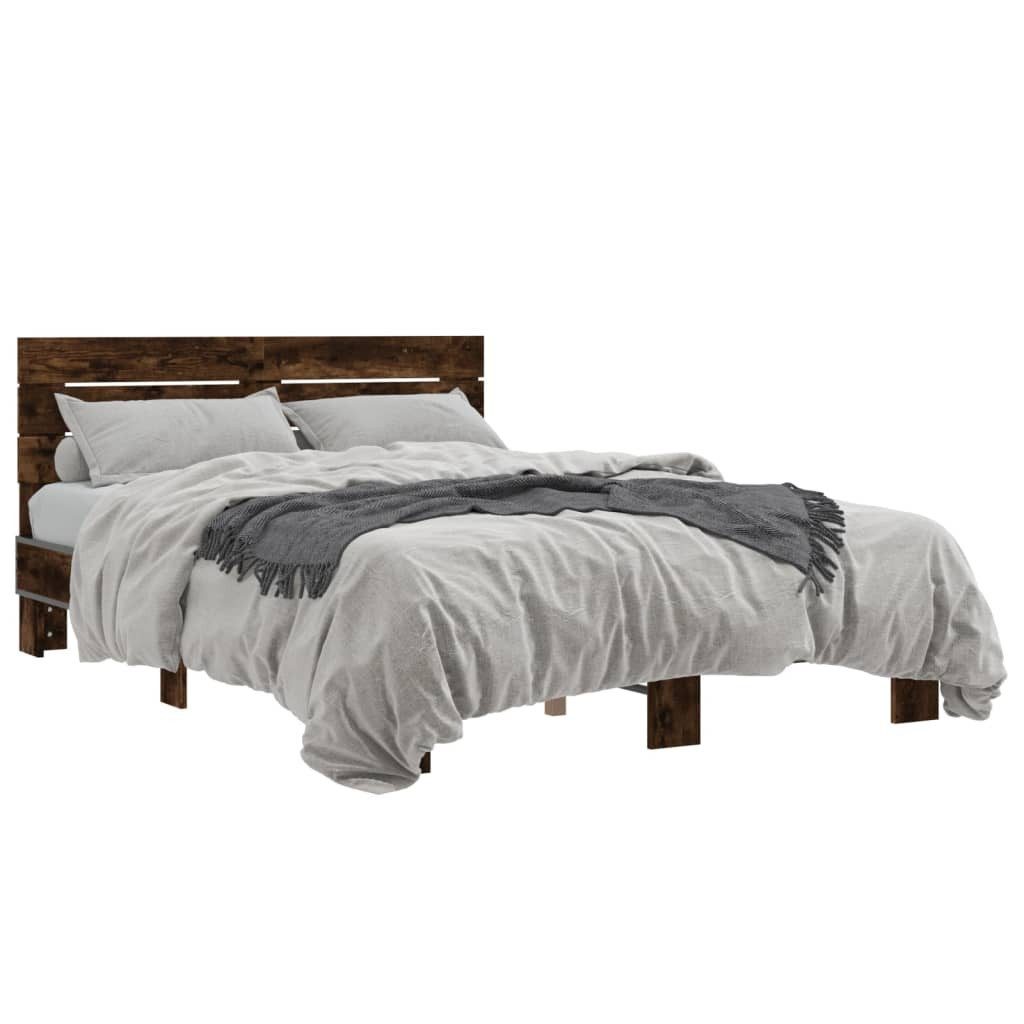 vidaXL Bett Bettgestell Räuchereiche 120x200 cm günstig online kaufen