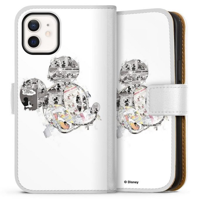 DeinDesign Handyhülle Mickey Mouse Offizielles Lizenzprodukt Disney Mickey Mouse - Collage Apple iPhone 12 mini Hülle Handy Flip Case Wallet Cover