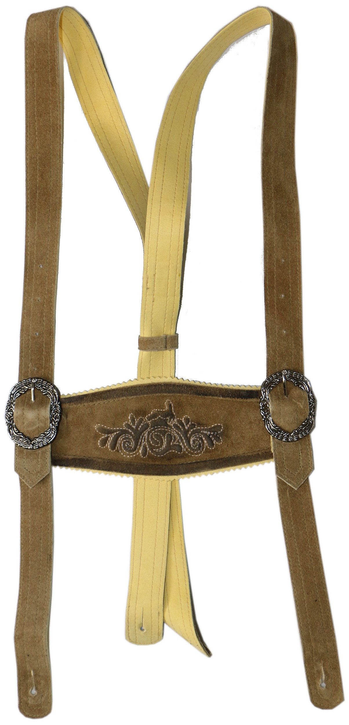 La Chasse® Lederhose Trachten-Lederhose "Wörgl" mit Stickerei und Hosenträger kurz Oefele