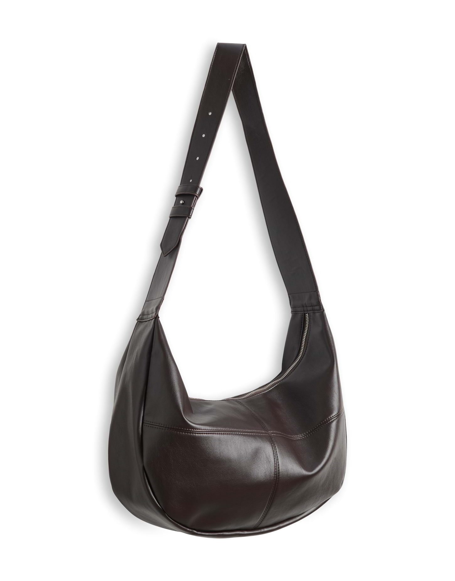 OPUS Umhängetasche Aloli bag aus glatter Lederoptik, Markante Halbmondform mit formstabilem Griff und Reißverschluss – Bild 2 von 5