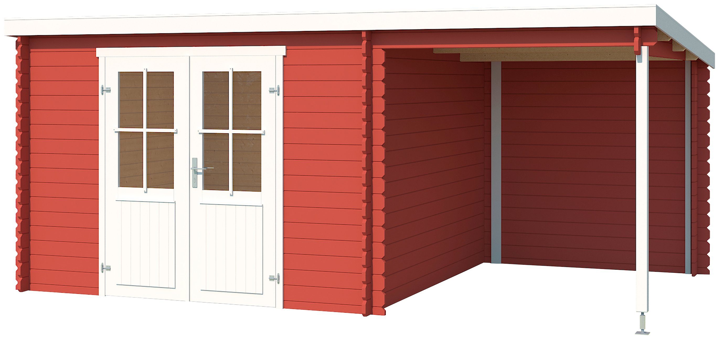 LASITA MAJA Gartenhaus Tampa, BxT: 501x319 cm, (Set), Blockbohlenhaus 28mm, mit Anbau