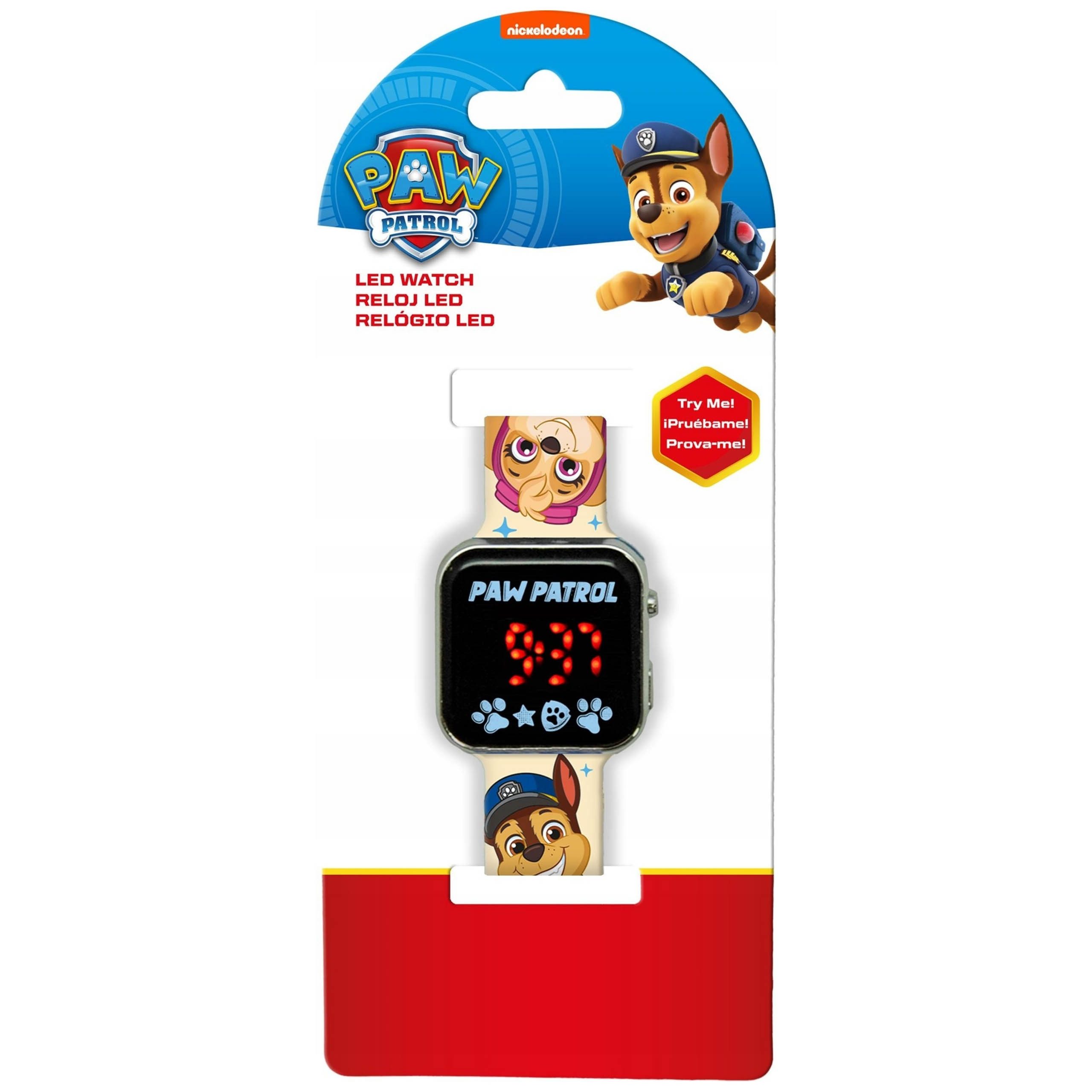 PAW PATROL Digitaluhr Paw Patrol Uhr für Mädchen, Armbanduhr mit LED-Display zum Lernen
