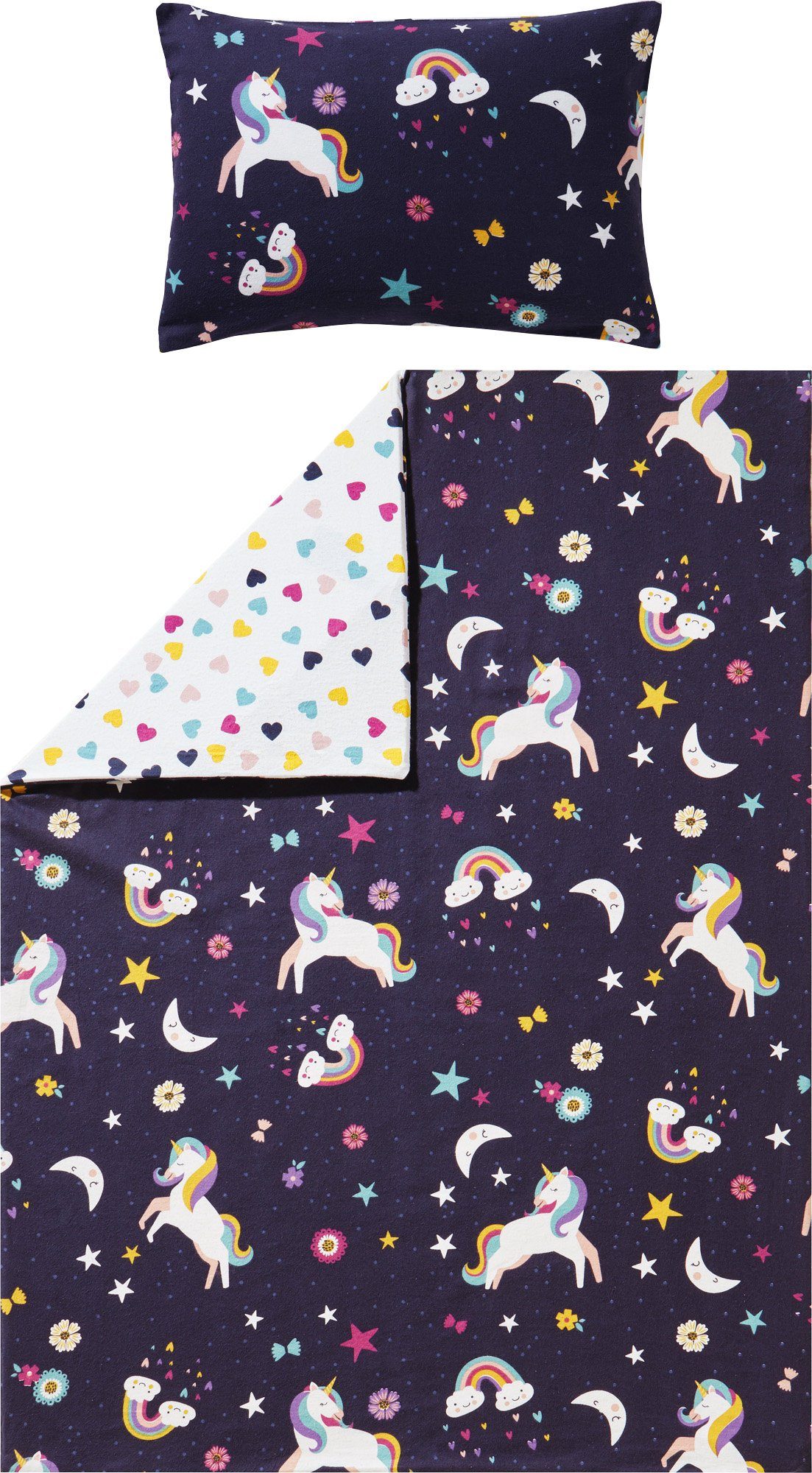 Erwin Müller Kinderbettwäsche Kinder-Wendebettwäsche, Biber, Blumen günstig online kaufen