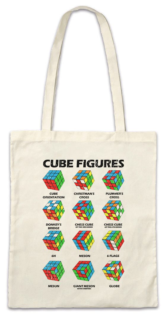 Beuteltasche Cube Figures II Stofftasche Zauberwürfel 80s Magic Speed Cubing Cuber