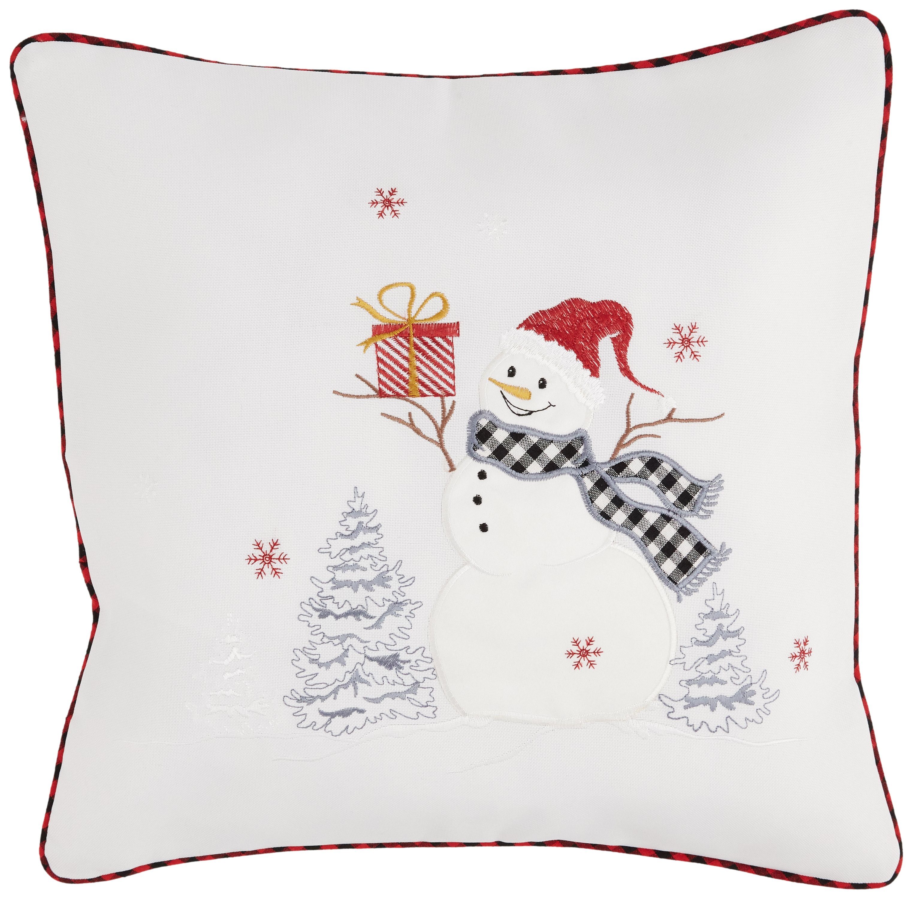 Kissenhülle mit verschiedenen Motiven Advent Weihnachten Winter, TextilDepot24, mit Reißverschluss ecru