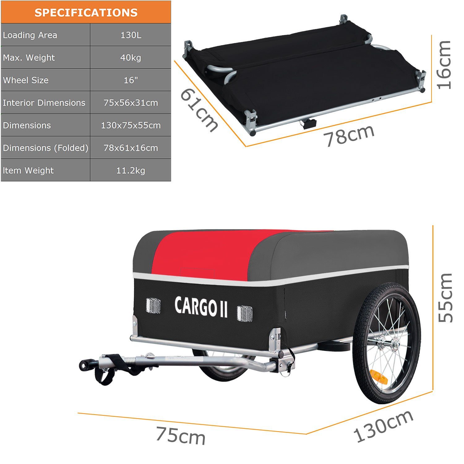 TIGGO Fahrradlastenanhänger TIGGO VS Cargo II Lastenanhänger Fahrradanhänger Transportanhänger – Bild 4 von 5