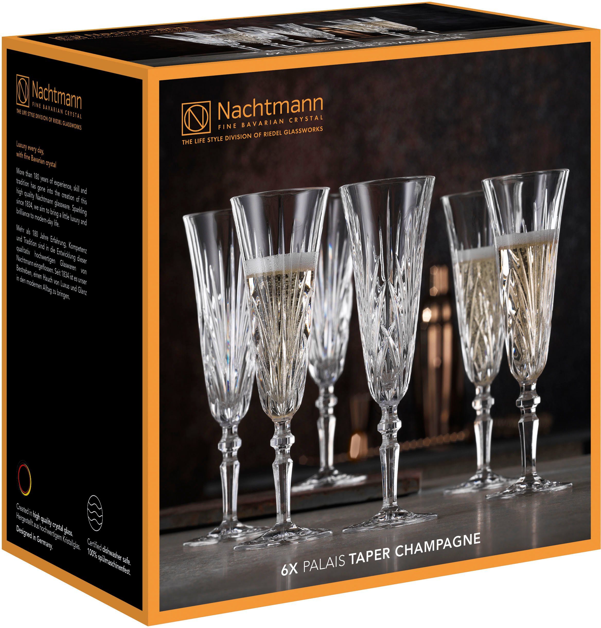 Nachtmann Sektglas Palais, 6-tlg., Kristallglas, 140 ml, 6-teilig