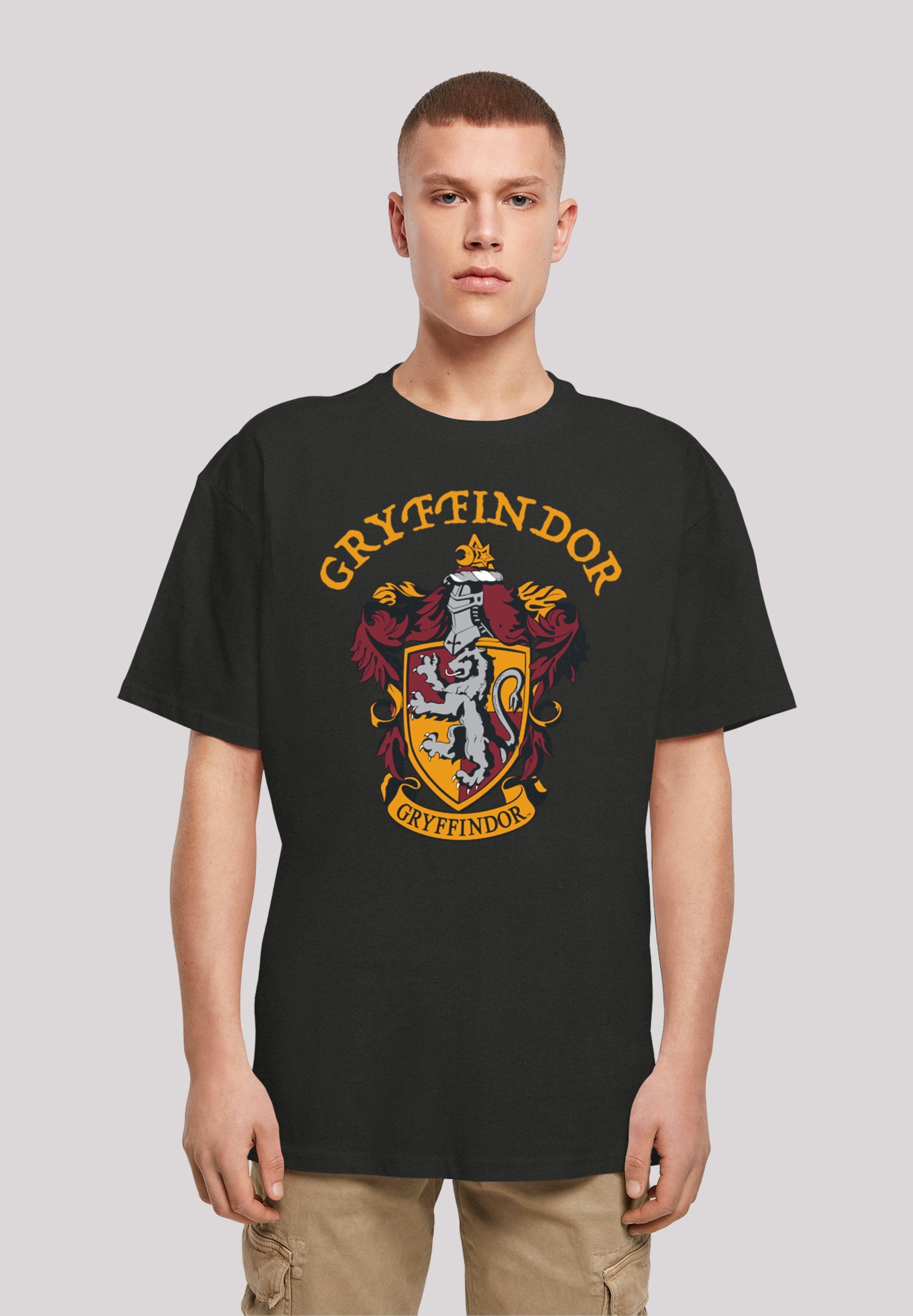 black with Kurzarmshirt Gryffindor Harry Crest Tee F4NT4STIC Heavy Oversize Potter Herren (1-tlg)