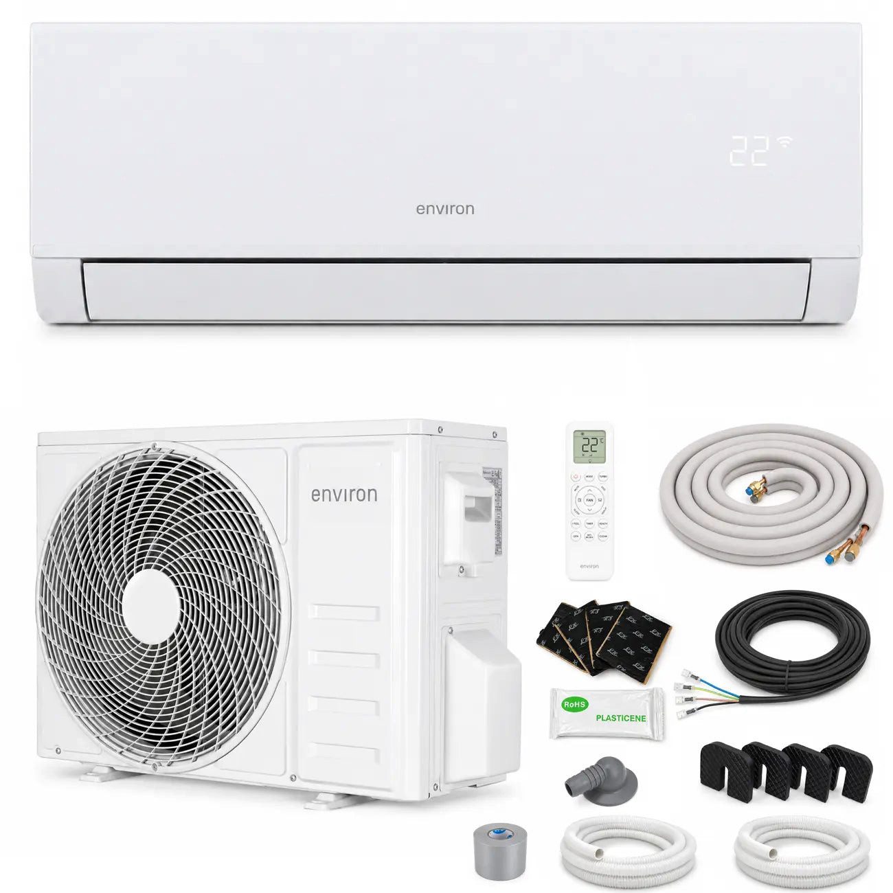 Environ Split-Klimagerät ClimaBoost A+++ Quick Connect 12.000 BTU (3,5 kW) Vorverkauf 12.08, Quick Connect, PV-Betrieb, Betrieb bis -25 Grad