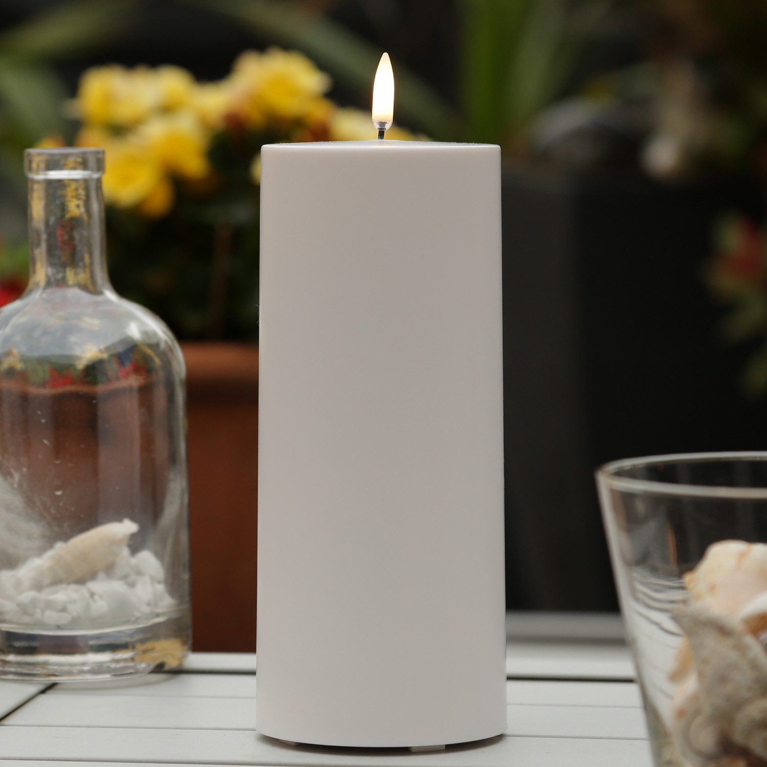 UYUNI Lighting LED-Kerze THEA Uyuni für Innen/Außen H: 20cm D:8,4cm weiß bis zu 2500Std outdoor