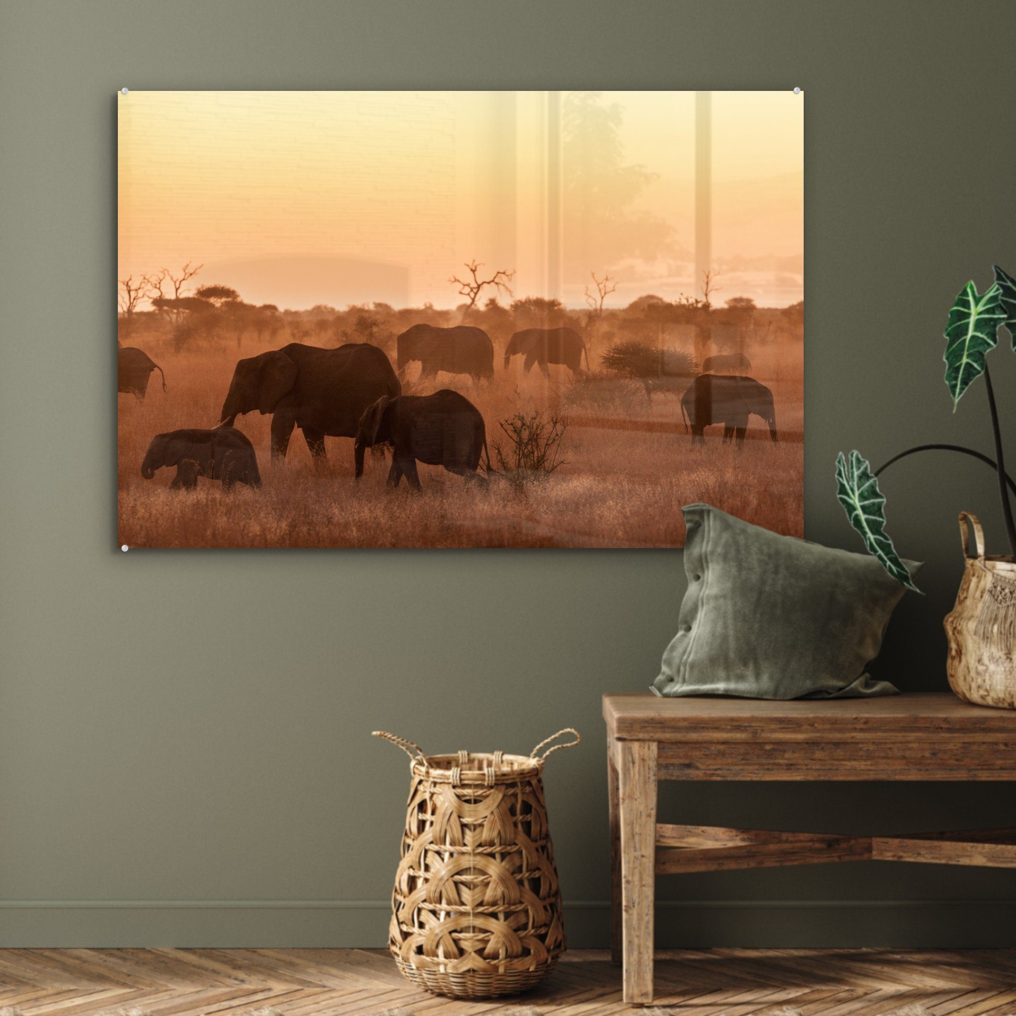 & MuchoWow St), Südafrika, Elefanten Wilde Kruger-Nationalpark im Acrylglasbild Schlafzimmer in afrikanische Acrylglasbilder (1 Wohnzimmer