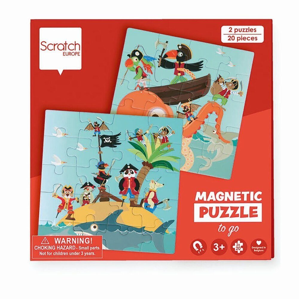 Carletto Puzzle Reise-Magnetpuzzle Piraten 20 Teile, 20 Puzzleteile