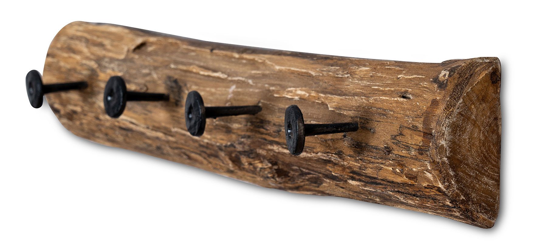 Levandeo® Garderobe, Garderobe Teak Holz 4 Haken L50cm Hakenleiste Recyclingholz Wanddeko. € 33,99