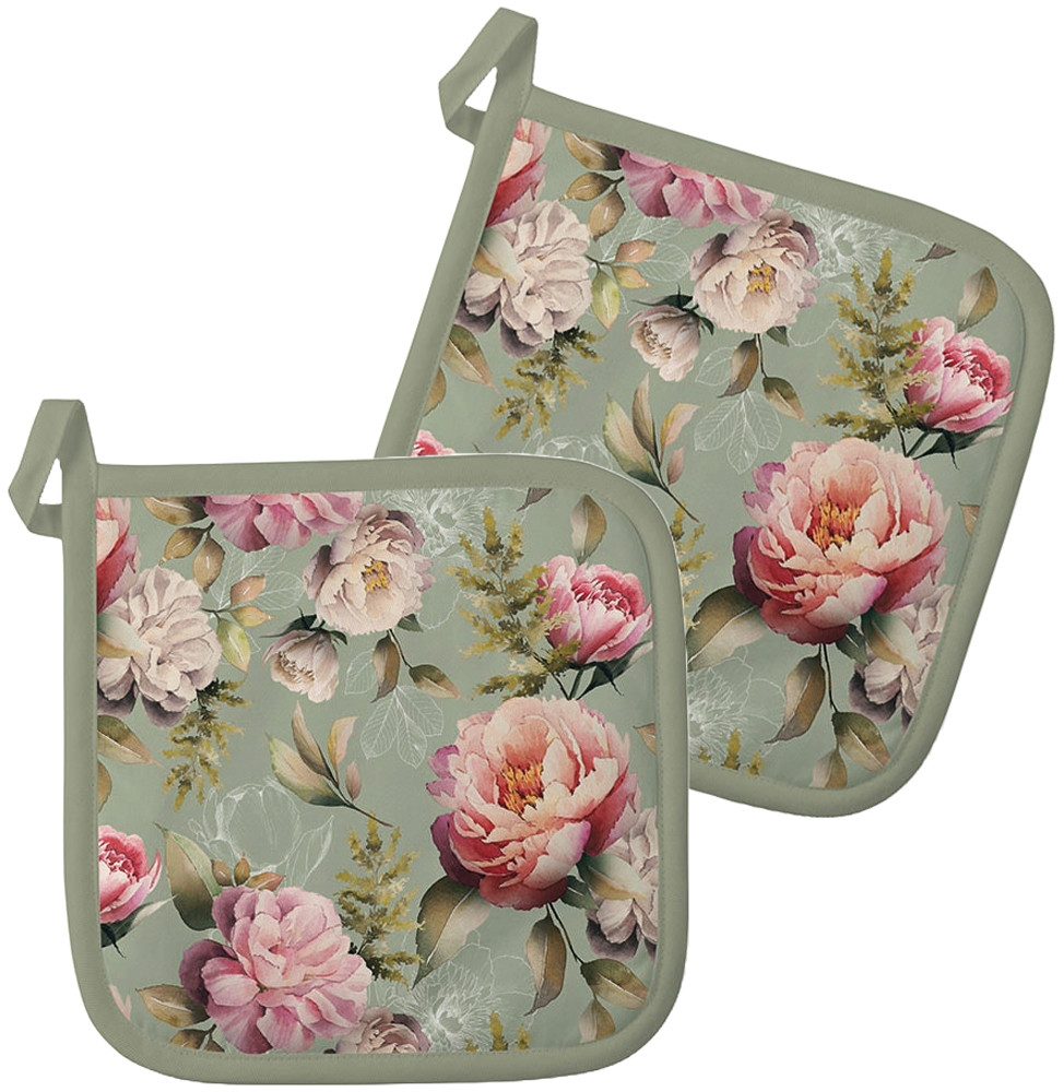 Ambiente® Topflappen Peonies composition, (2-tlg., 2-teilig), günstig online kaufen