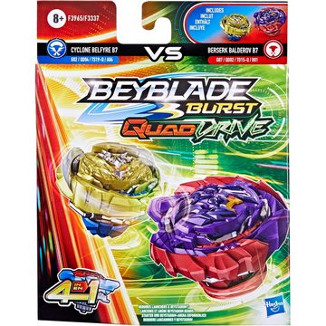 Hasbro Lernspielzeug Beyblade Burst QuadDrive Cyclone Belfyre F7 und Berserk Balderov B7