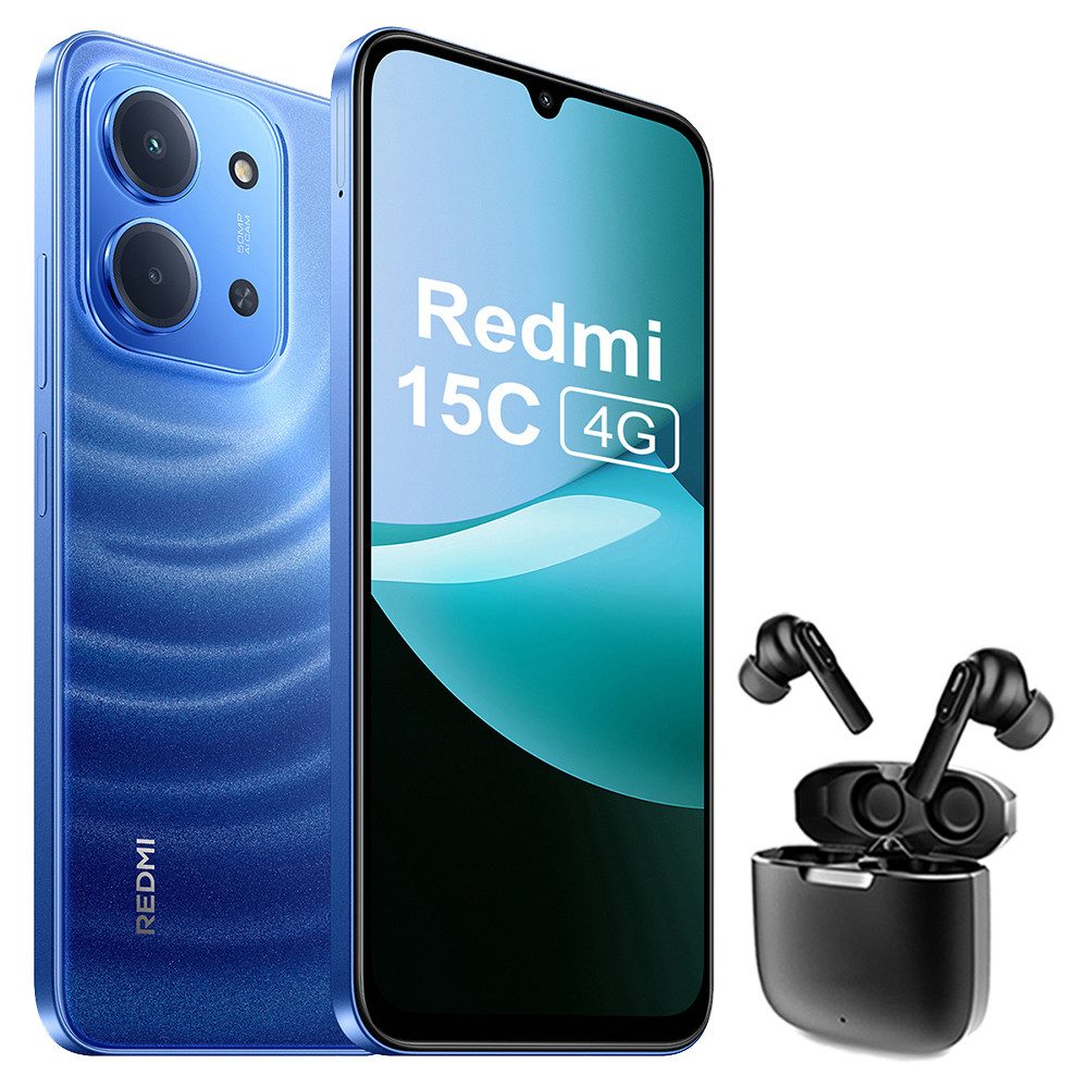 Xiaomi Redmi 15C 4+256GB Smartphone & Bluetooth Kopfhörer Handy (50 MP Kamera, 6,9" Dot Drop Display)